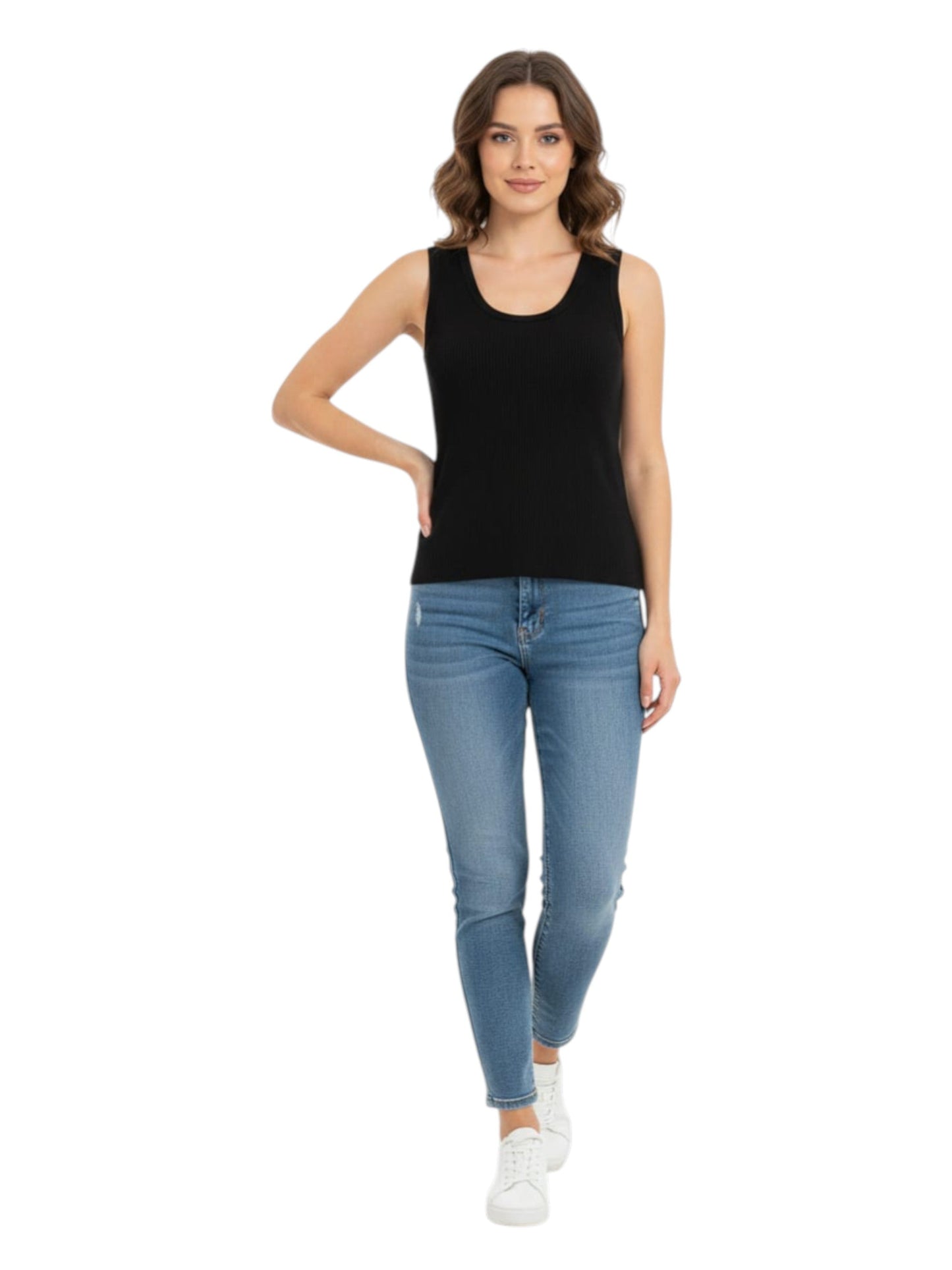 Women's Ribbed Top,Black