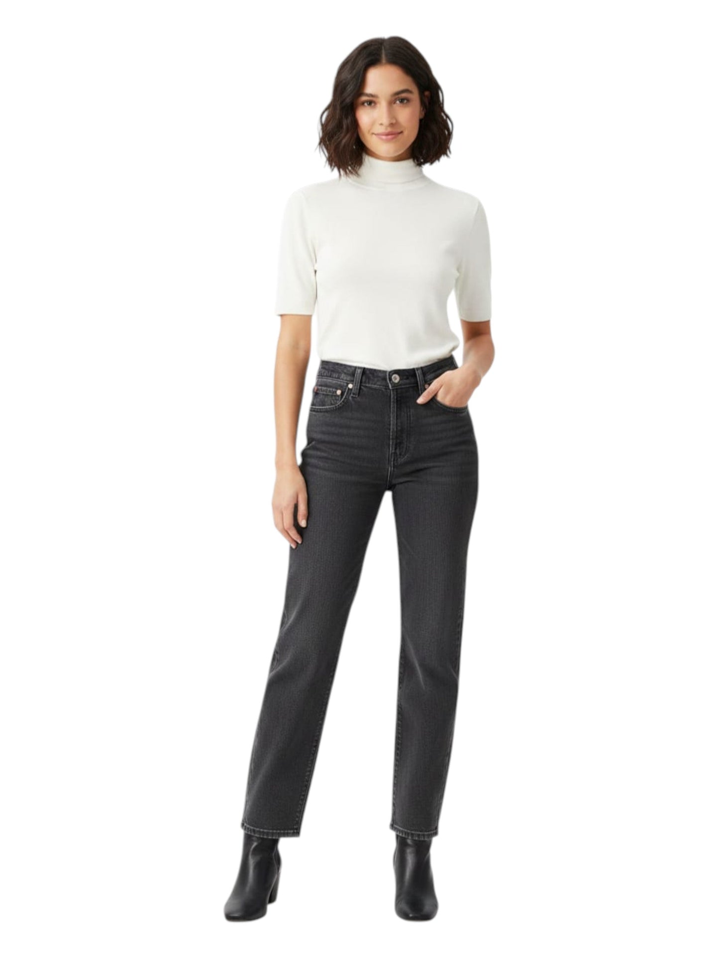 Women's Plain Solid Jeans,Dark Grey