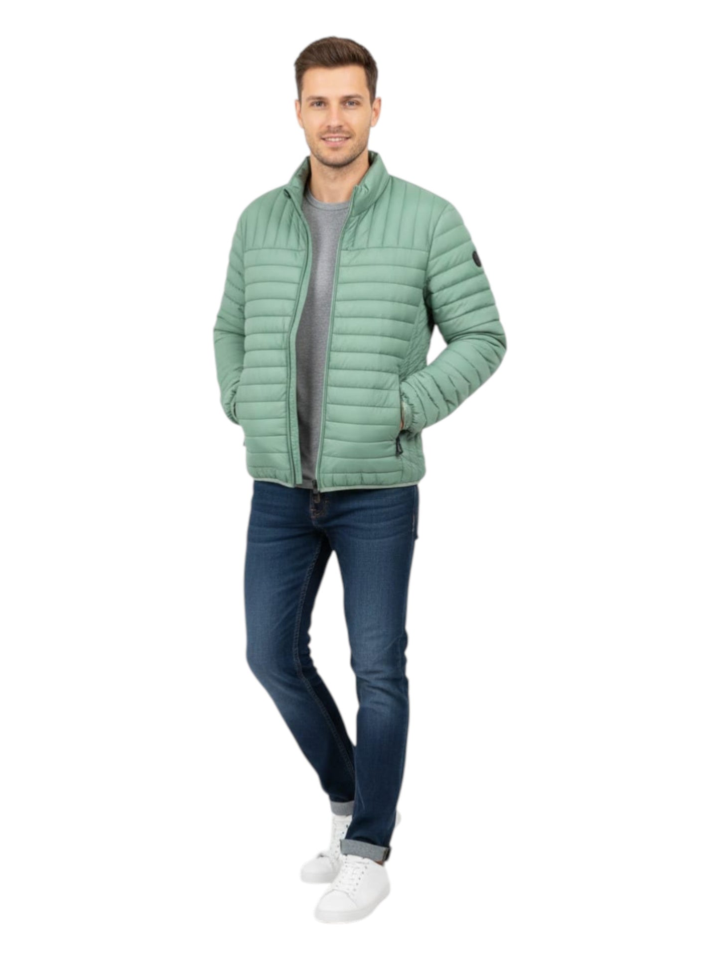 Men's Quilted Jacket,Light Green