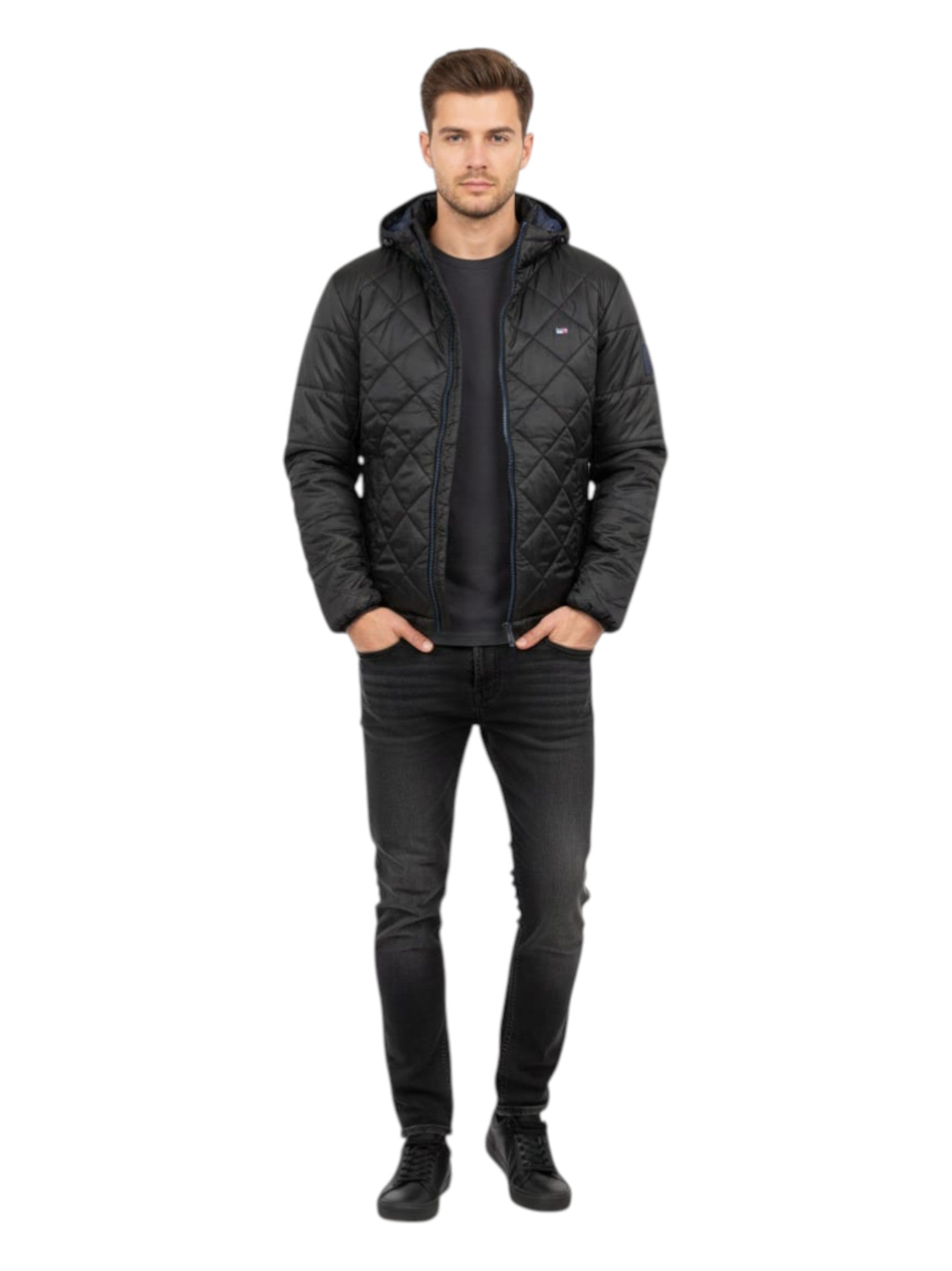 Men's Quilted Jacket,Black