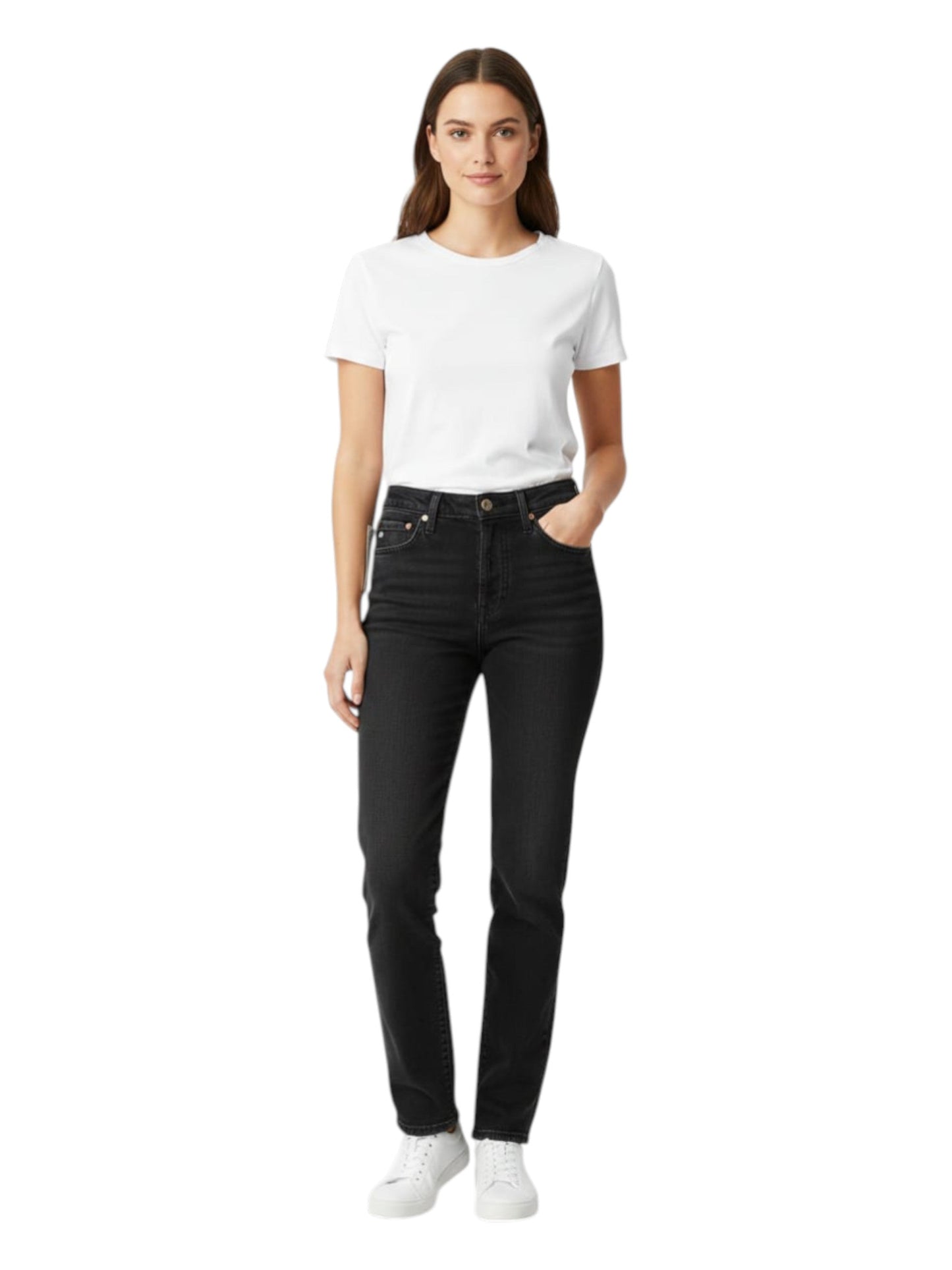 Women's Washed Jeans,Dark Grey