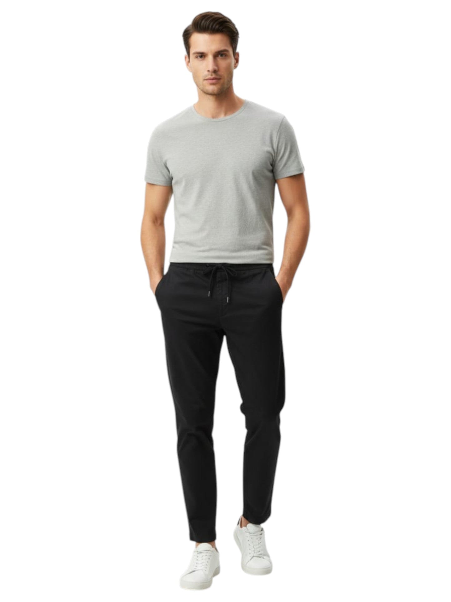 Men's Plain Solid Pant,Black