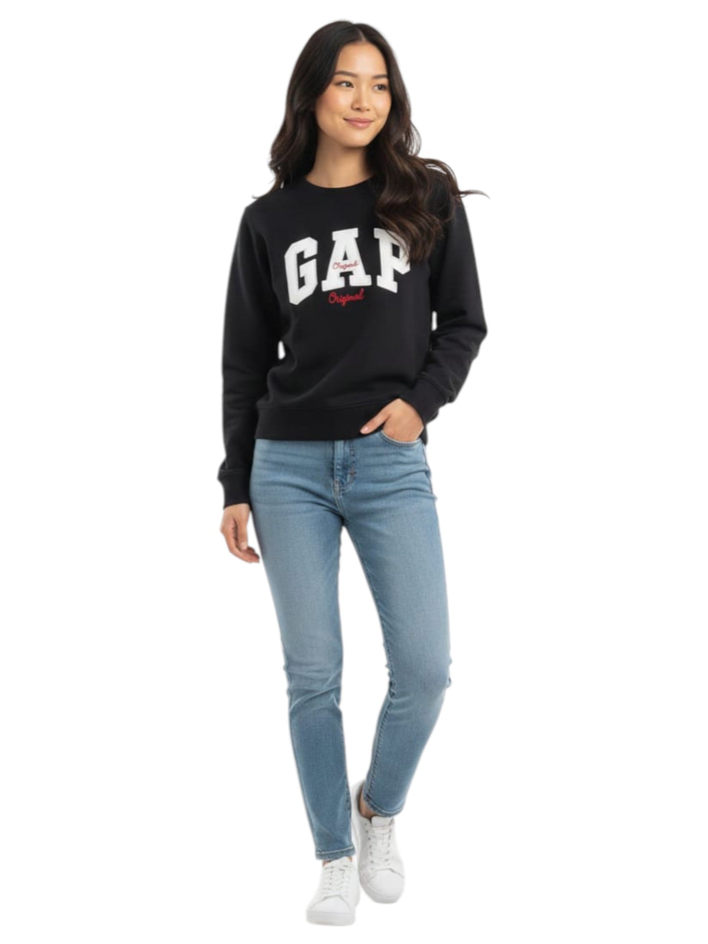 Women's Brand Logo Printed Sweaters,Black