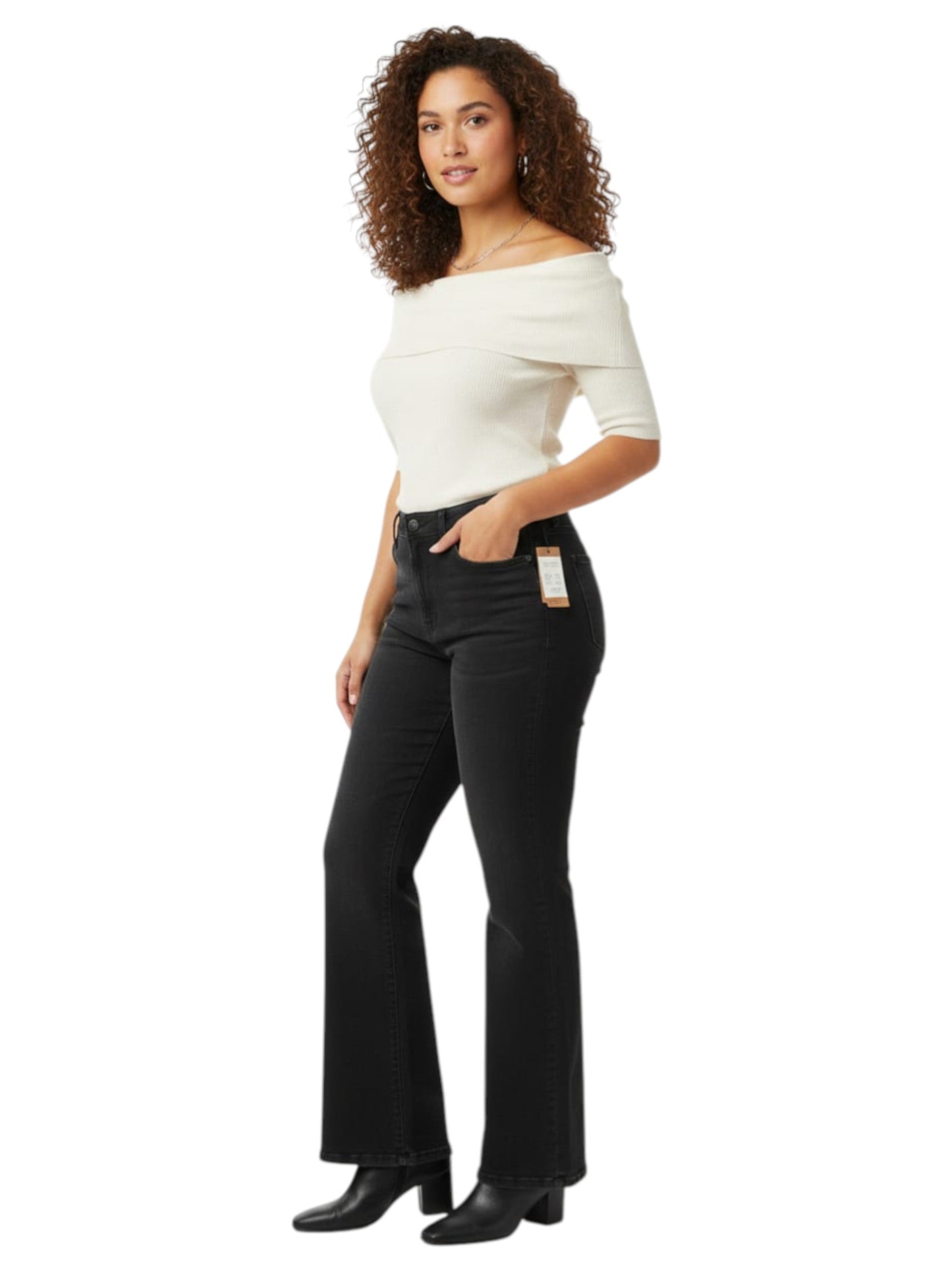 Women's Plain Solid Jeans,Black