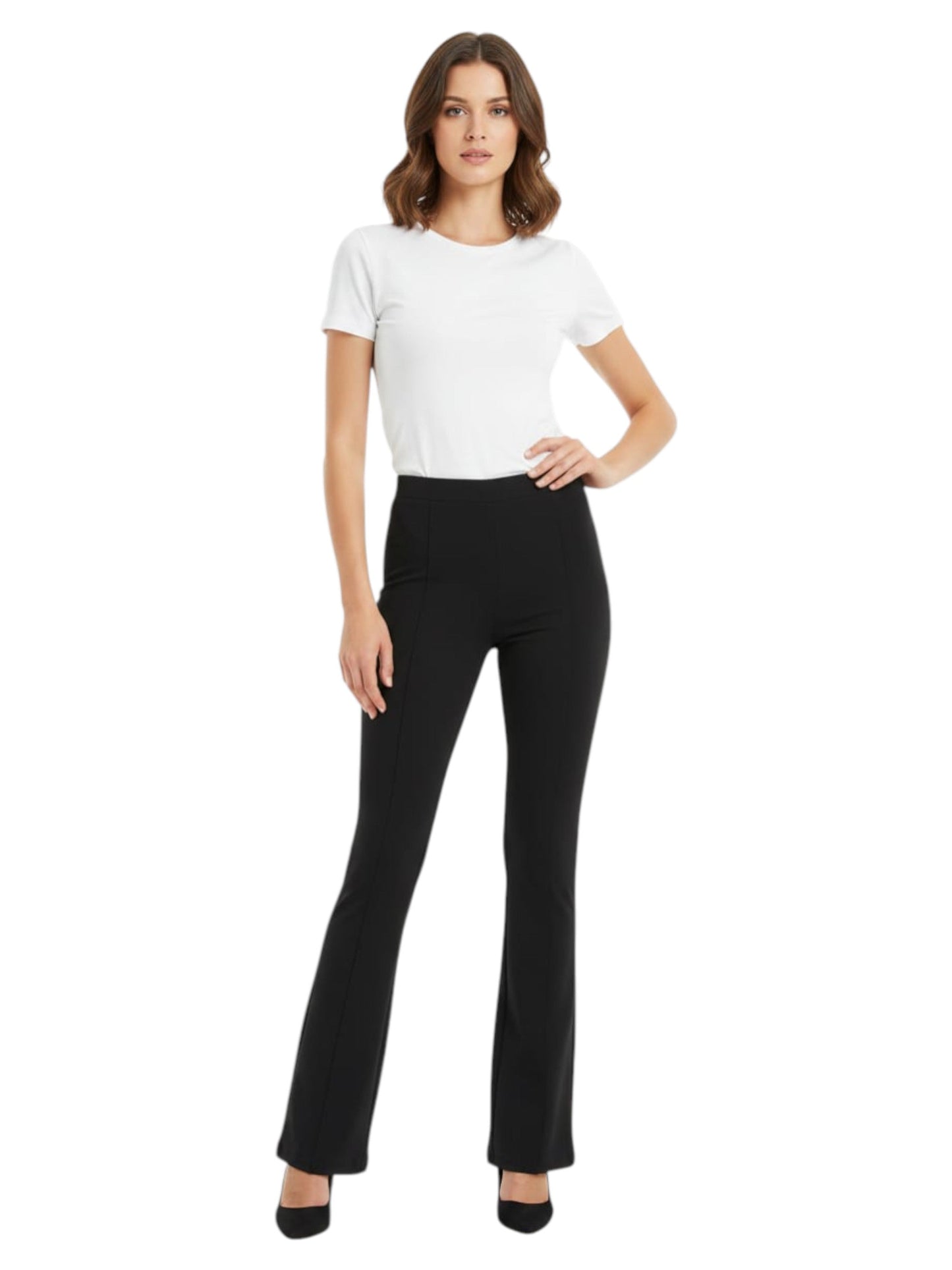 Women's Plain Solid Pant,Black