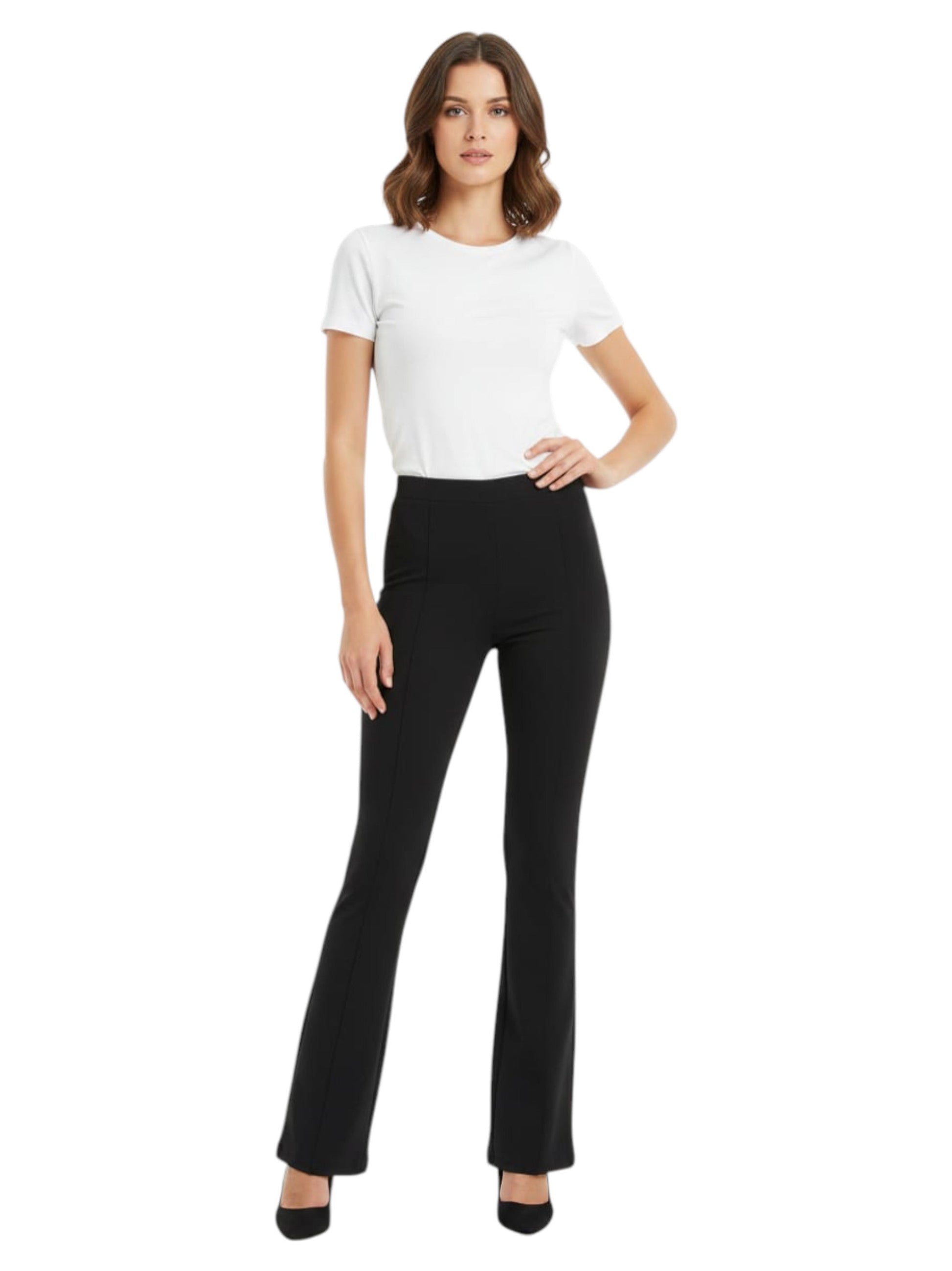 Women's Plain Solid Pant,Black