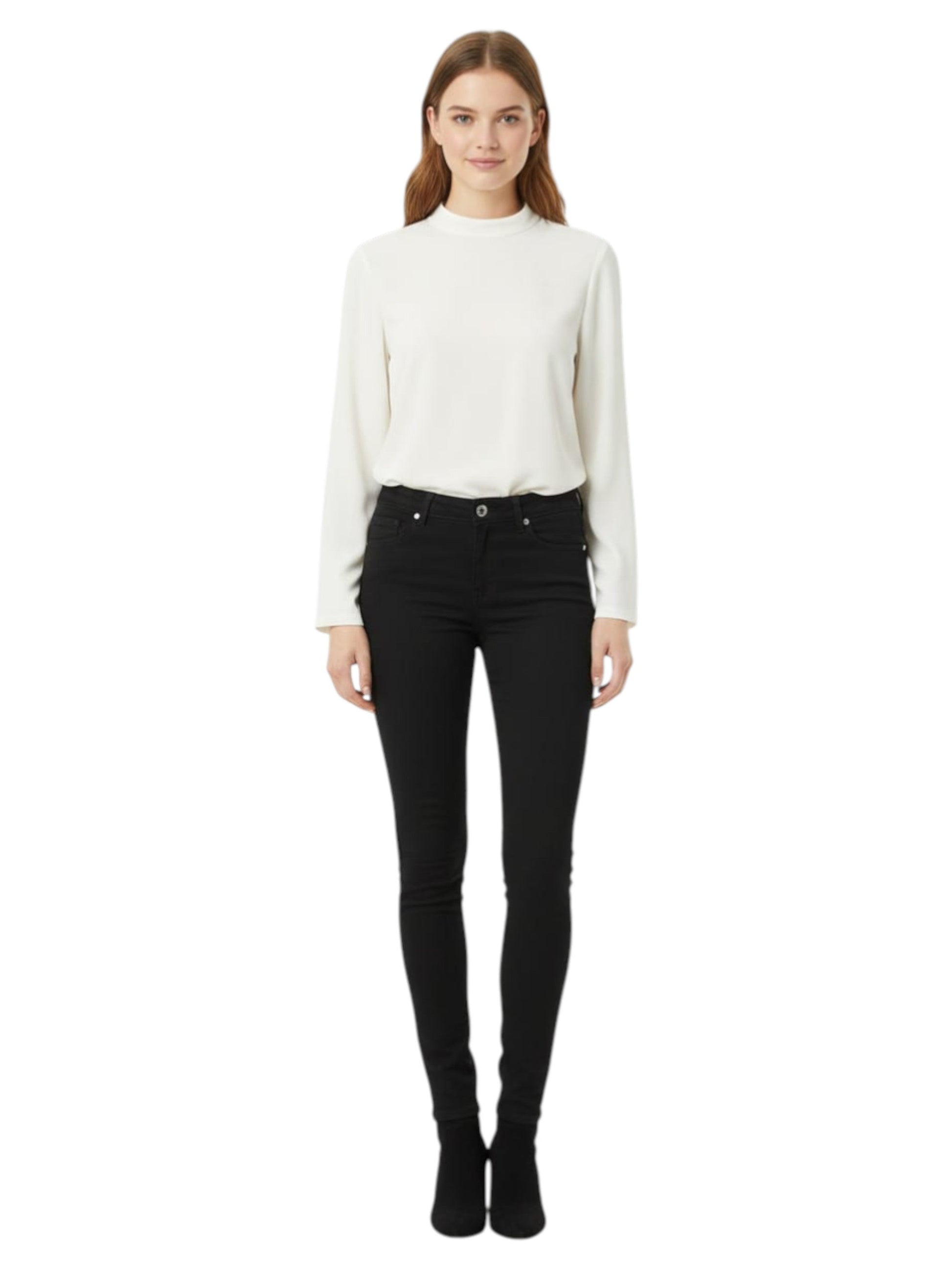 Women's Plain Solid Jeans,Black