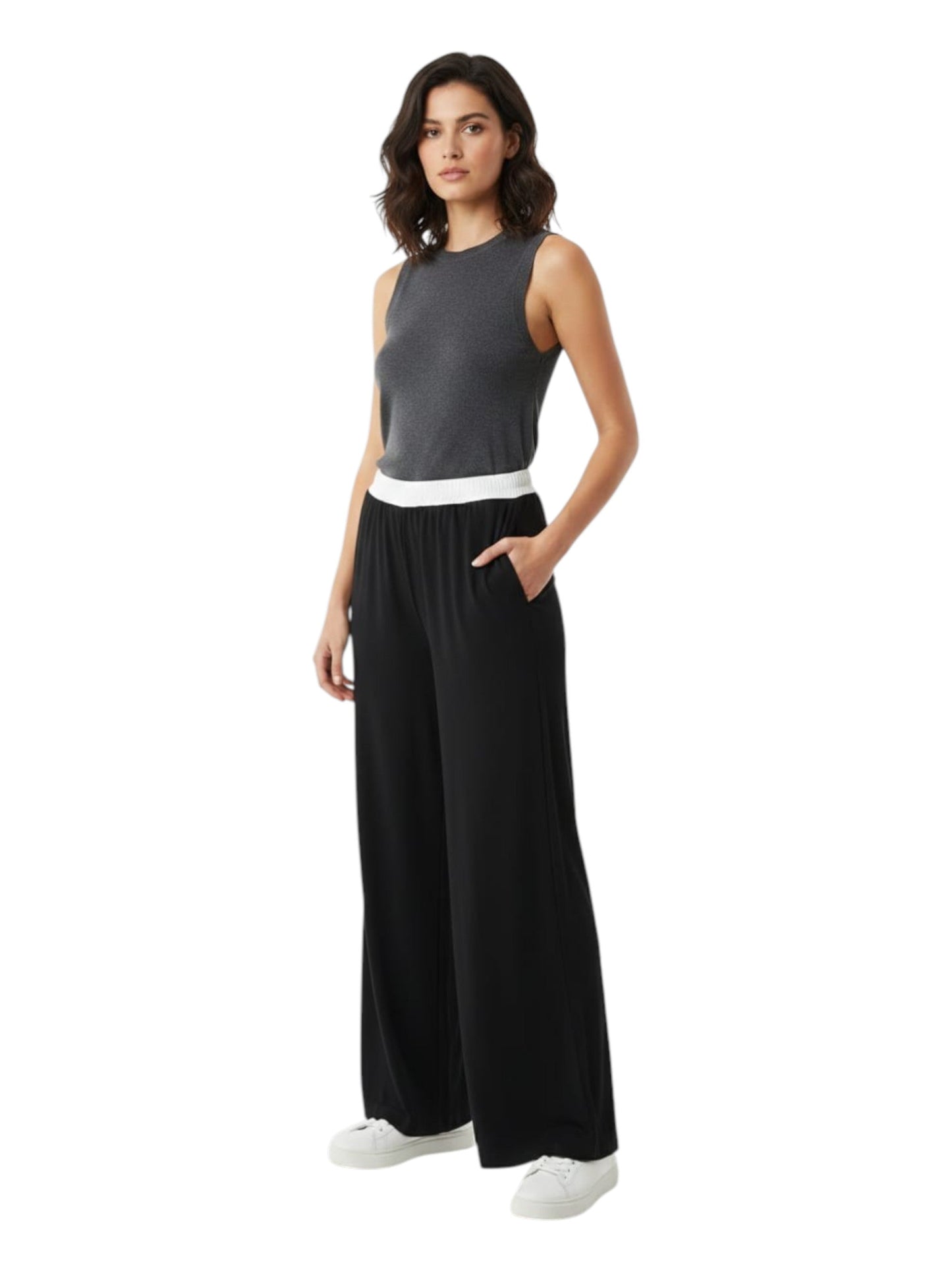 Women's plain Solid Classic Pant,Black