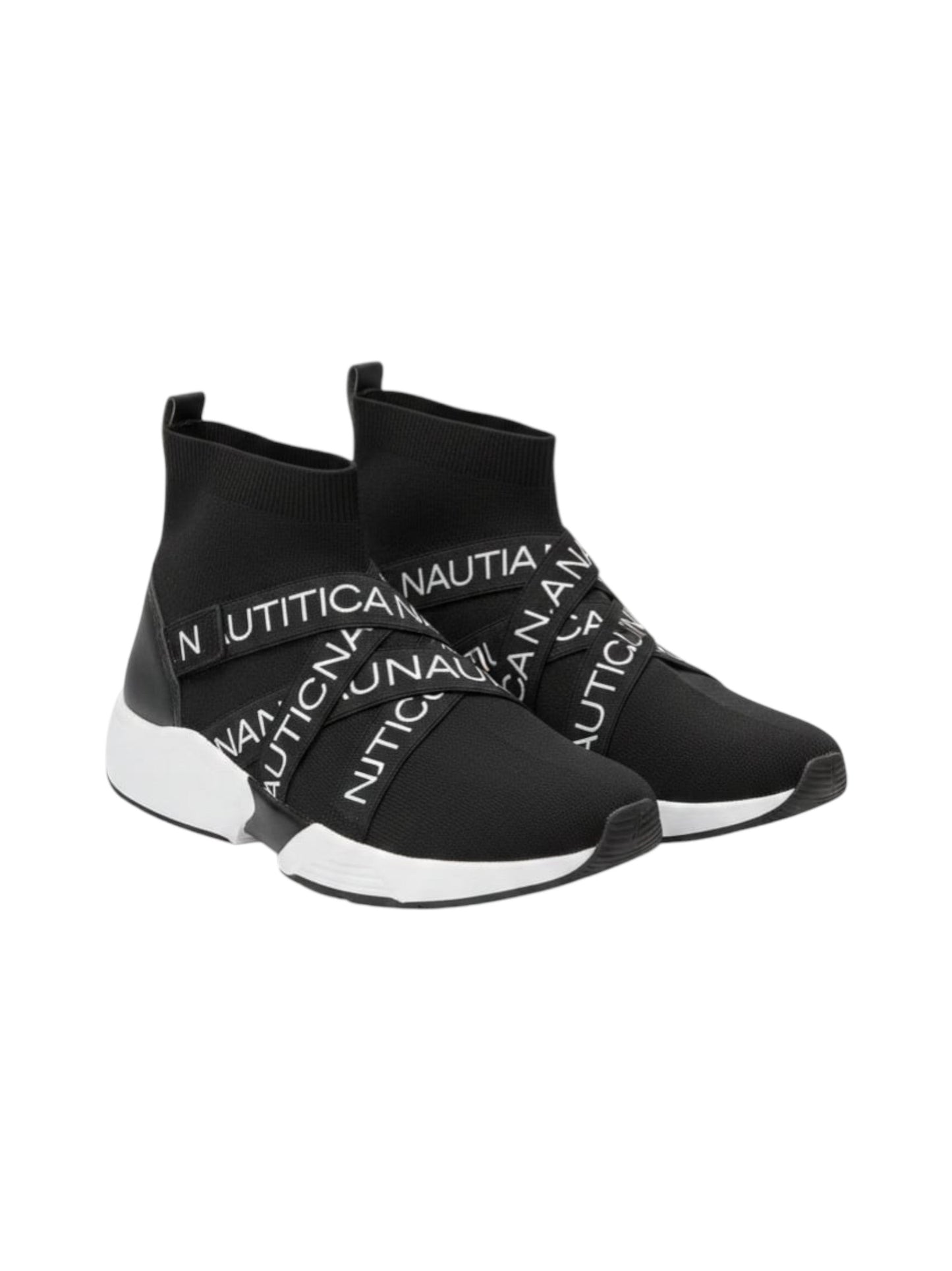 Men's Brand Logo Printed High Top Shoes,Black