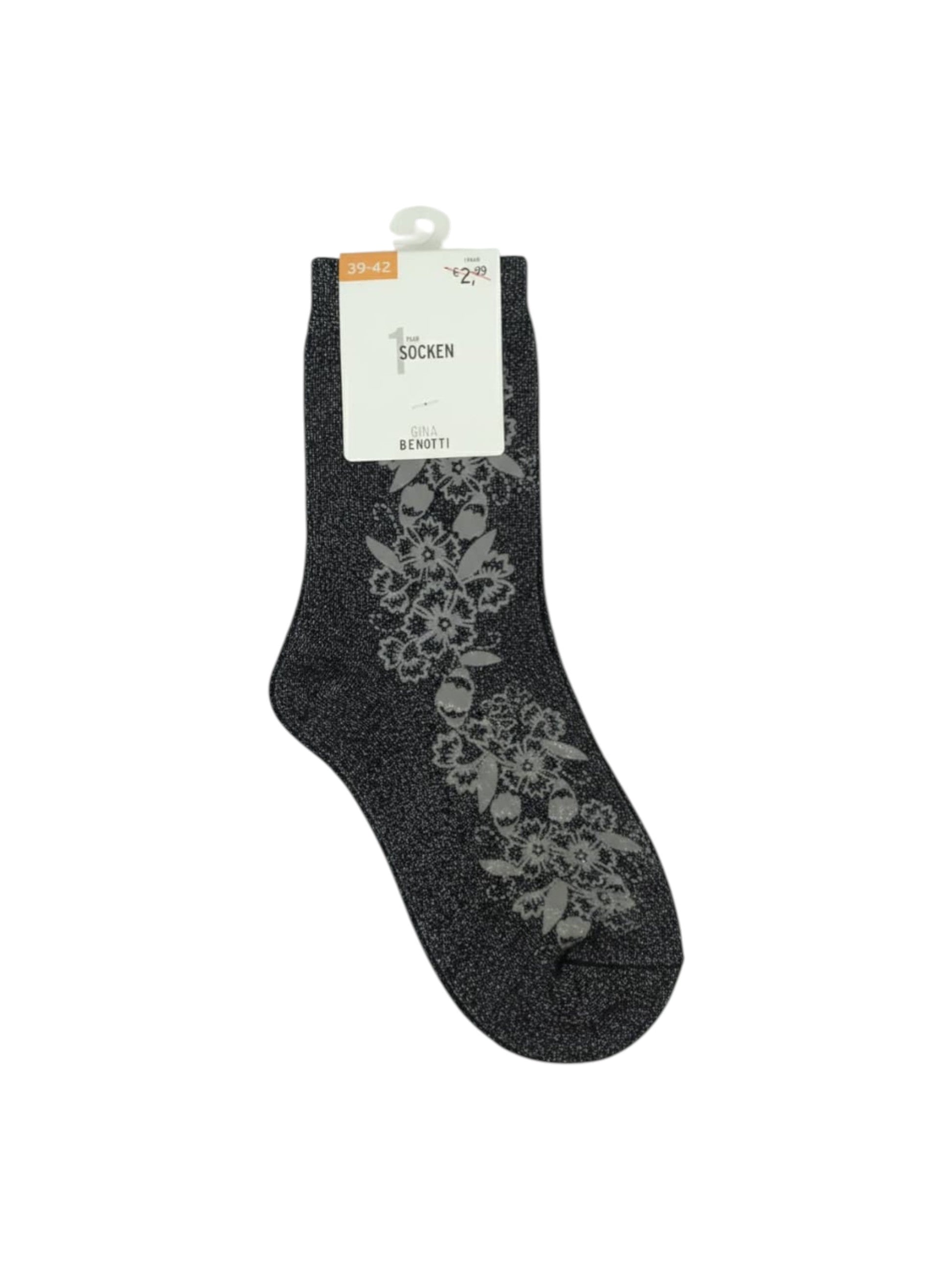 Women's Printed Gliter Socks,Black