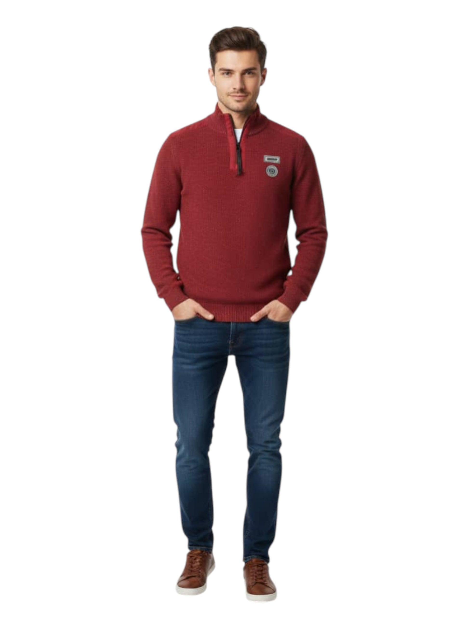 Men's Knitted Sweaters,Burgundy