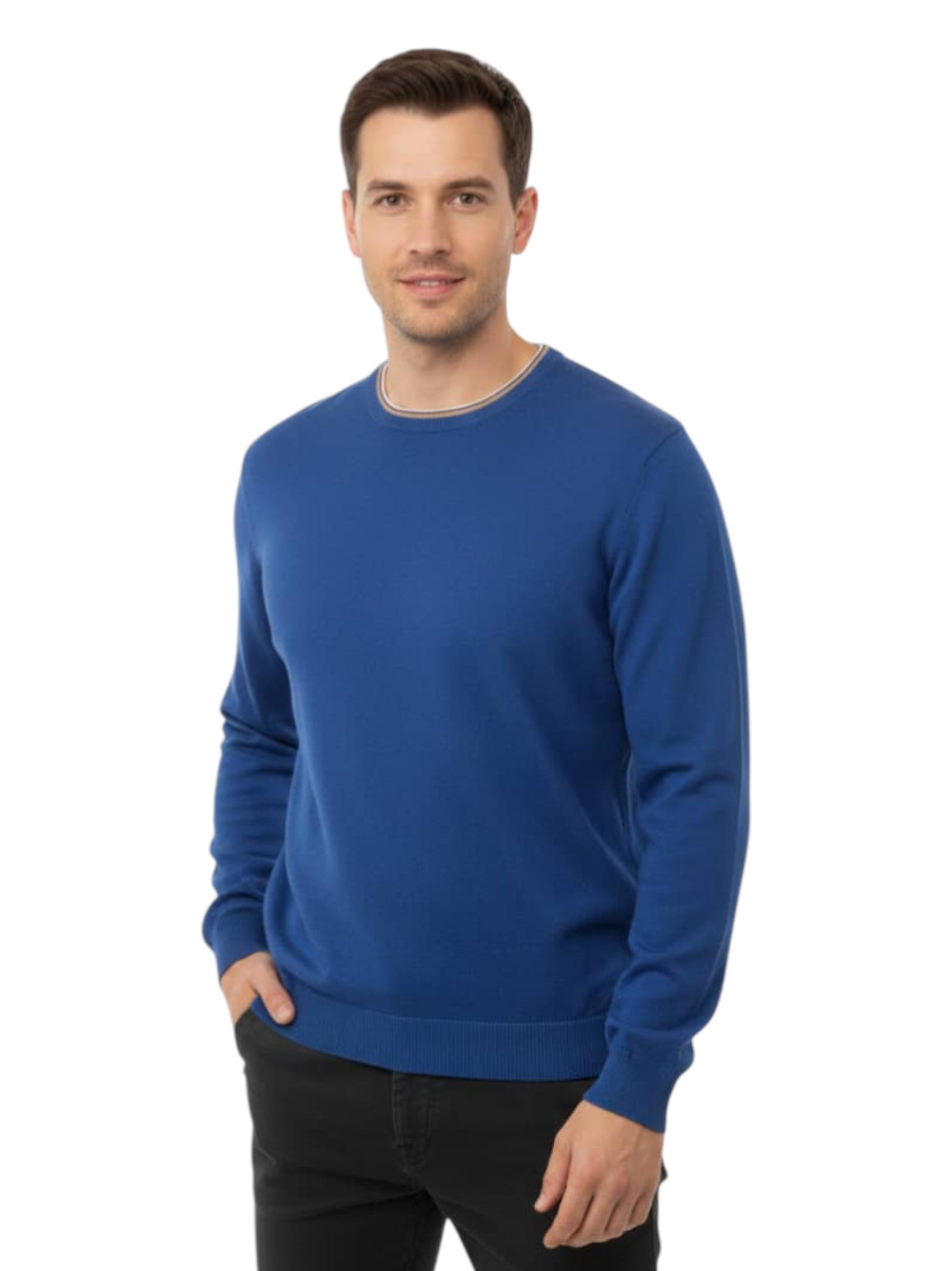 Men's Plain Solid Top,Blue