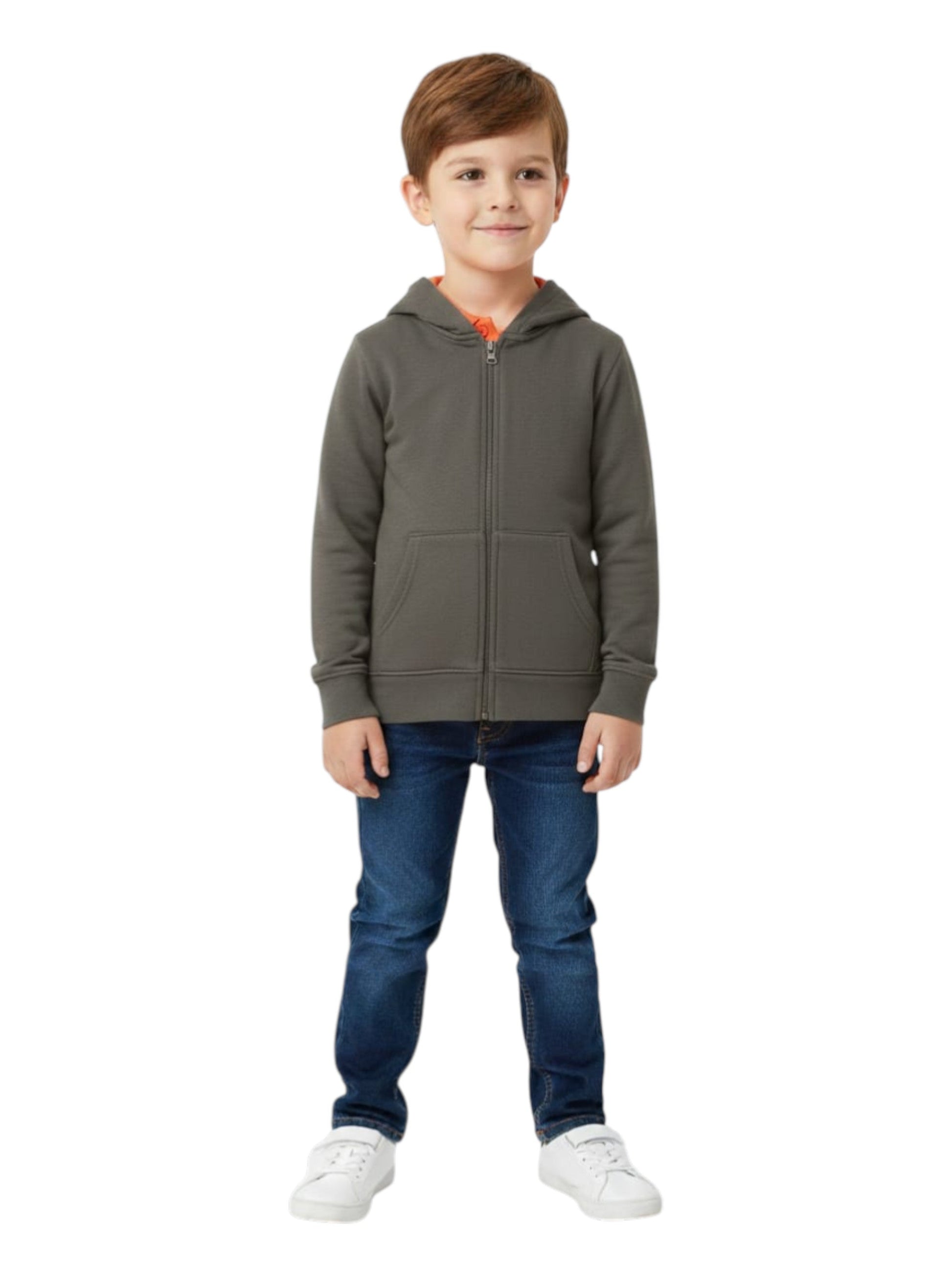 Kids Boy's Plain Solid Hoodie,Dark Grey