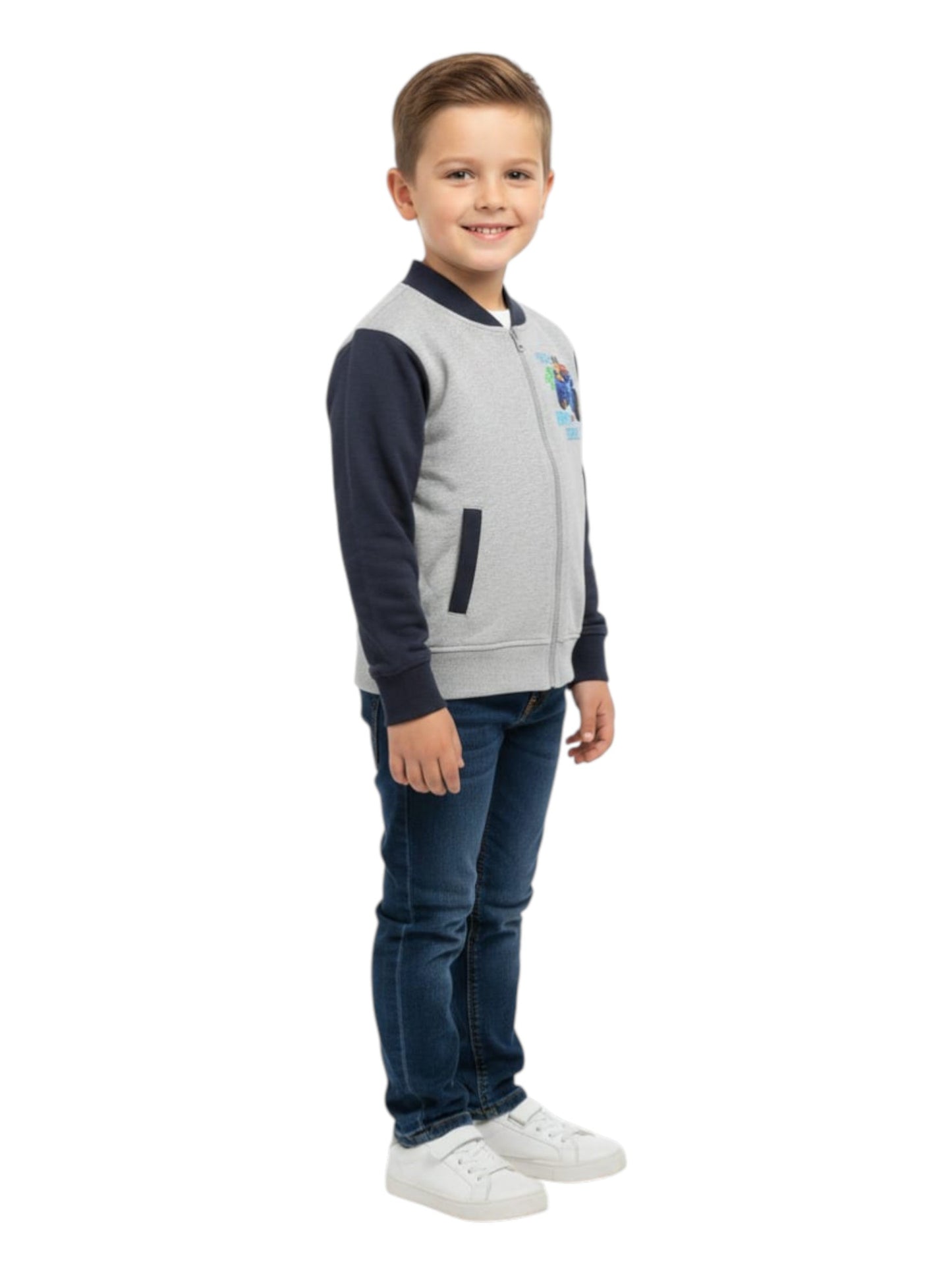 Kids Boy's Printed Sweaters,Grey