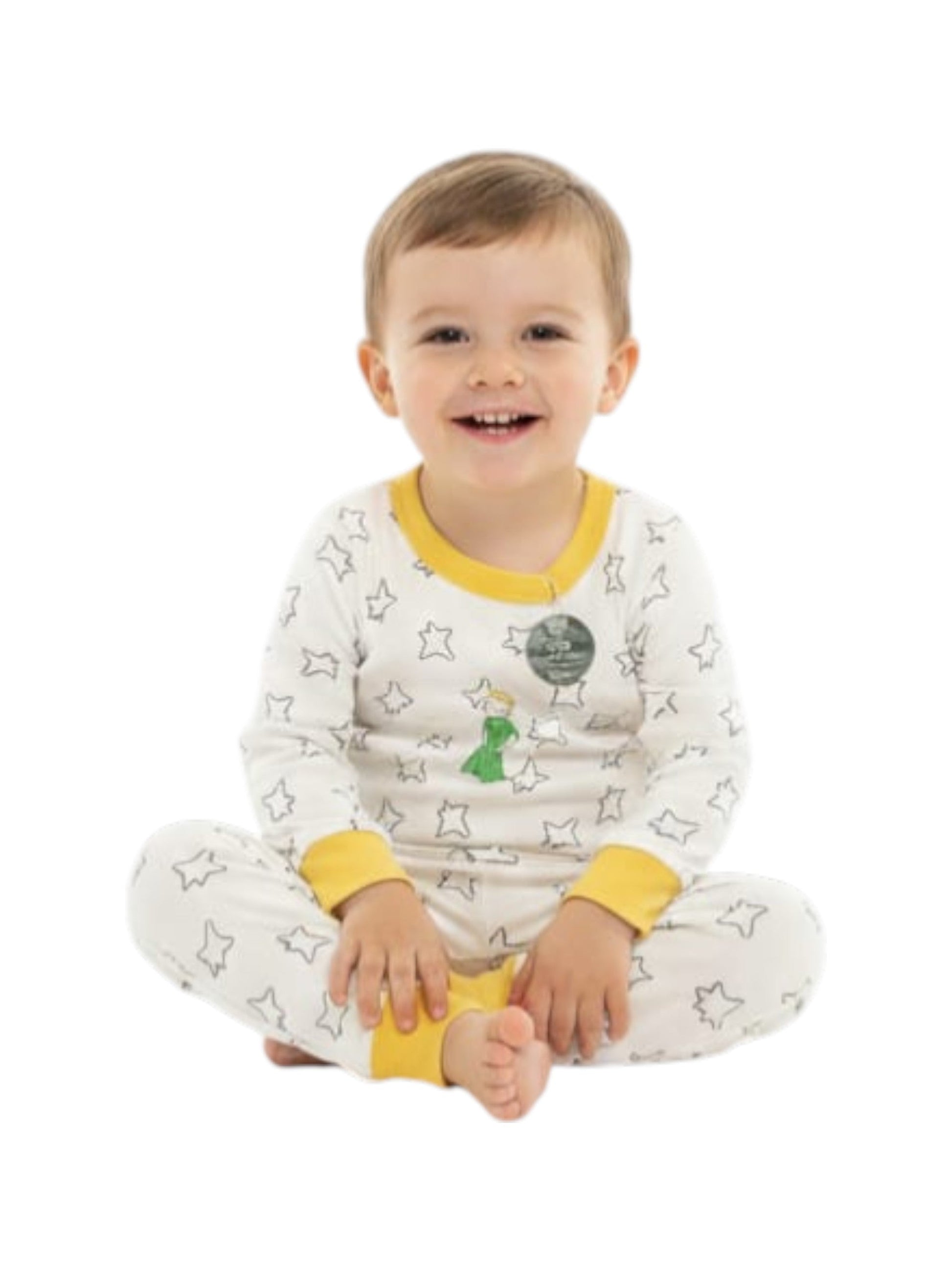 Kids Boy's Printed Pajama Set,White
