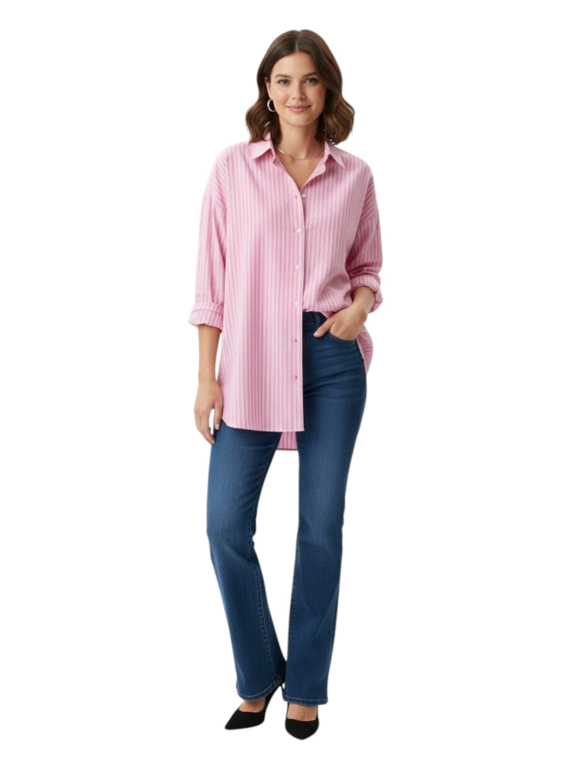 Women's Striped Chemise,Pink