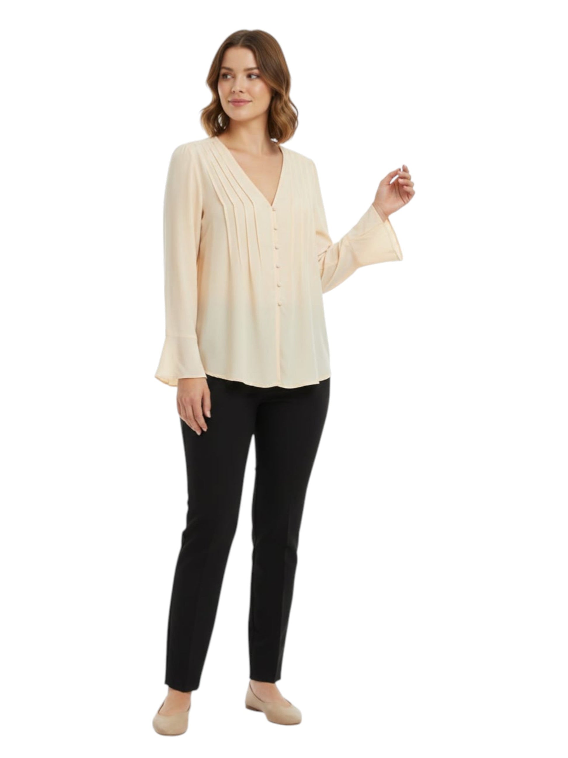 Women's Plain Solid Top,Light Beige
