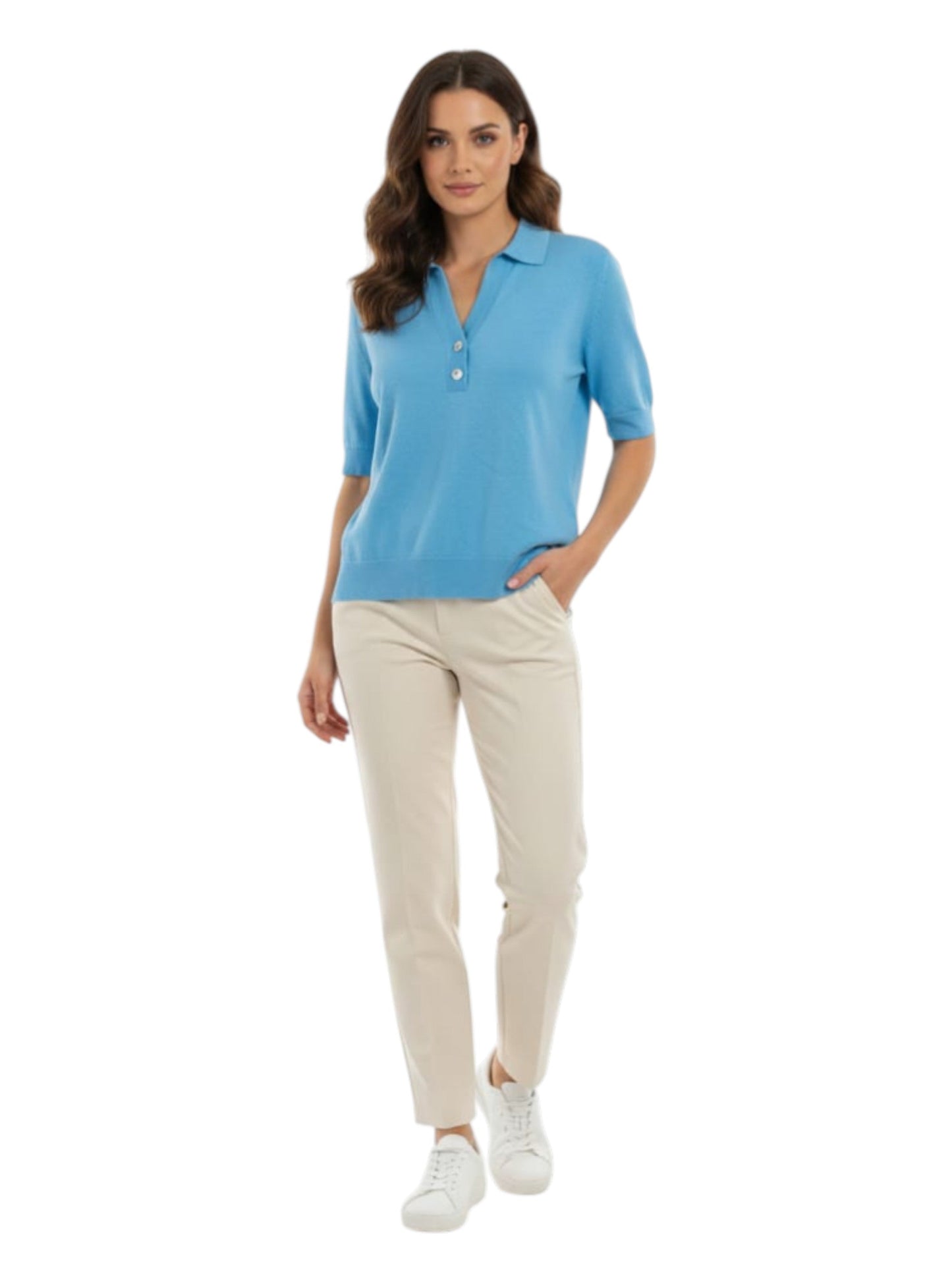Women's Plain Solid Top,Blue