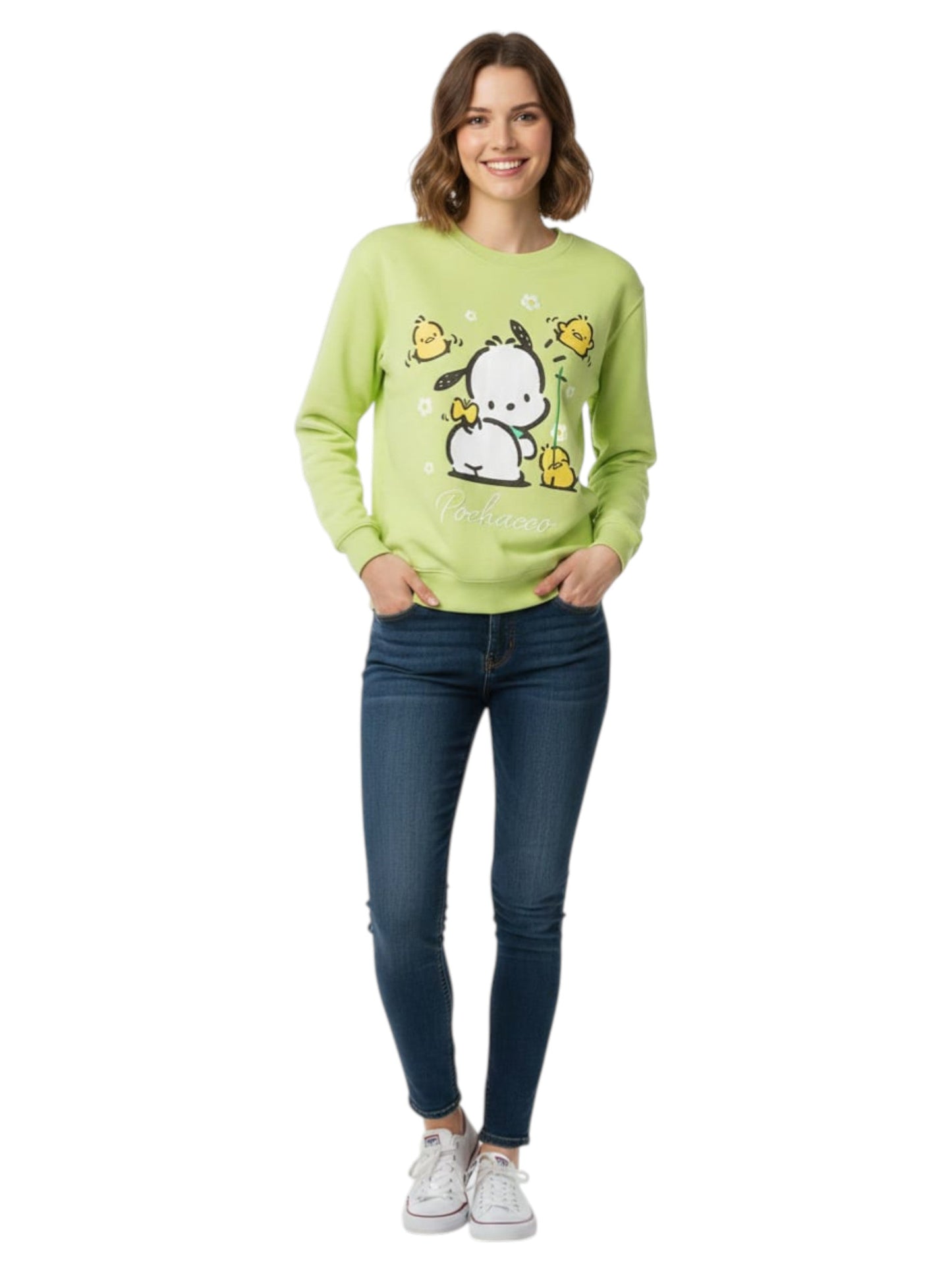 Women's Graphic Printed Sweaters,Light Green