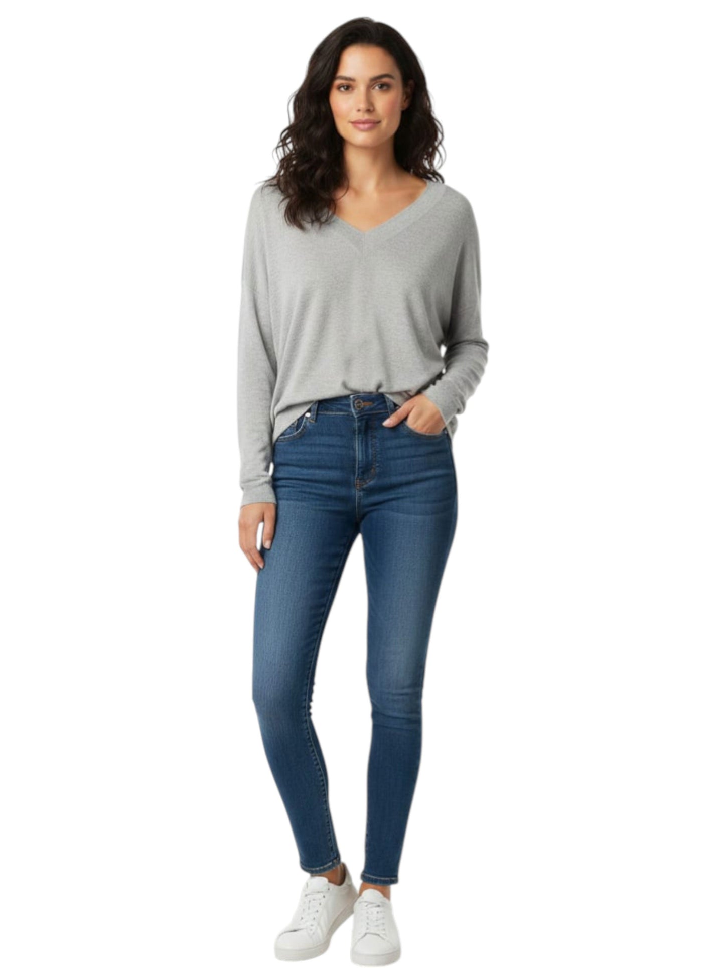 Women's Plain Solid Top,Light Grey