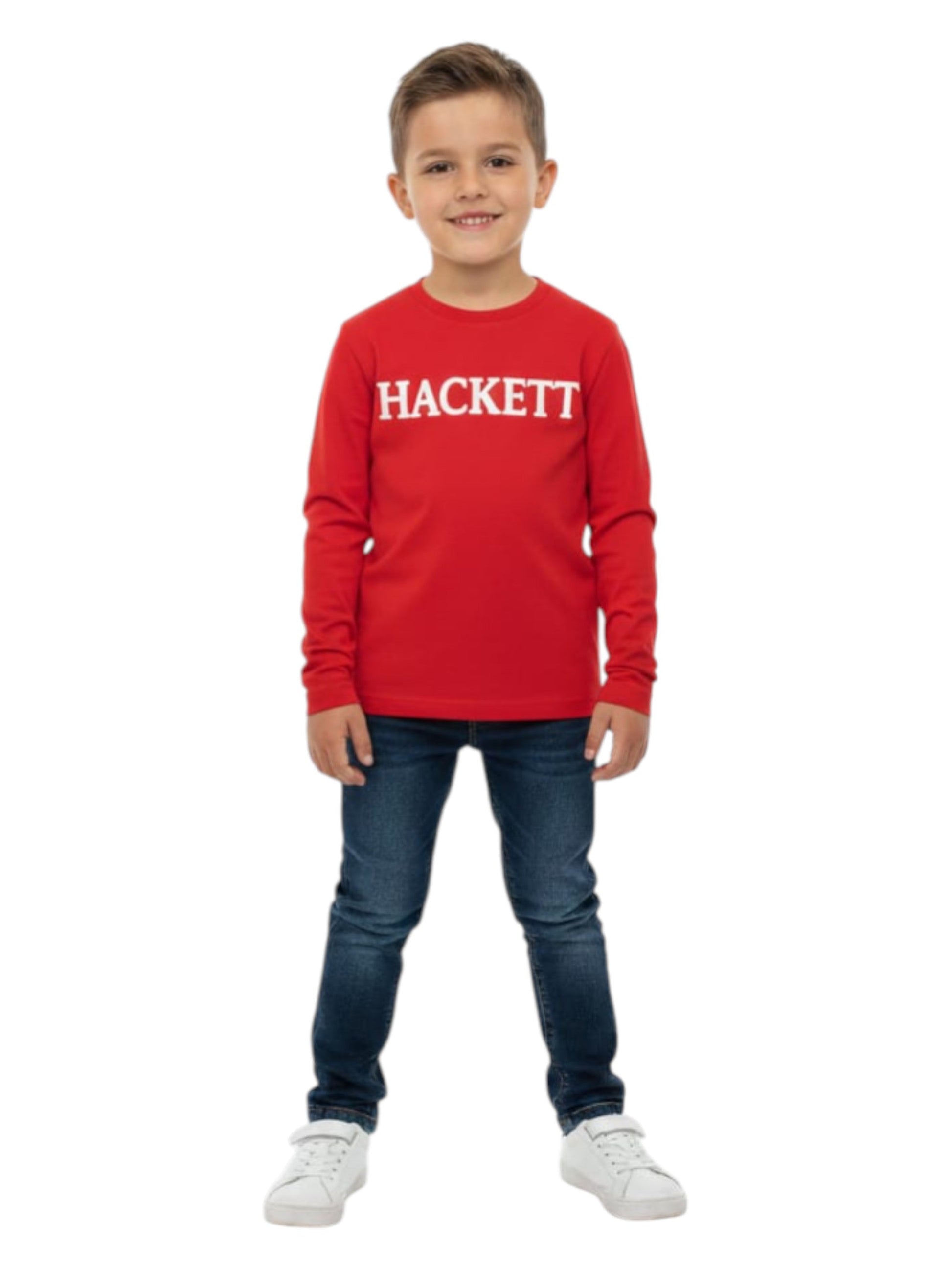 Kids Boy's Brand Logo Printed Top,Red