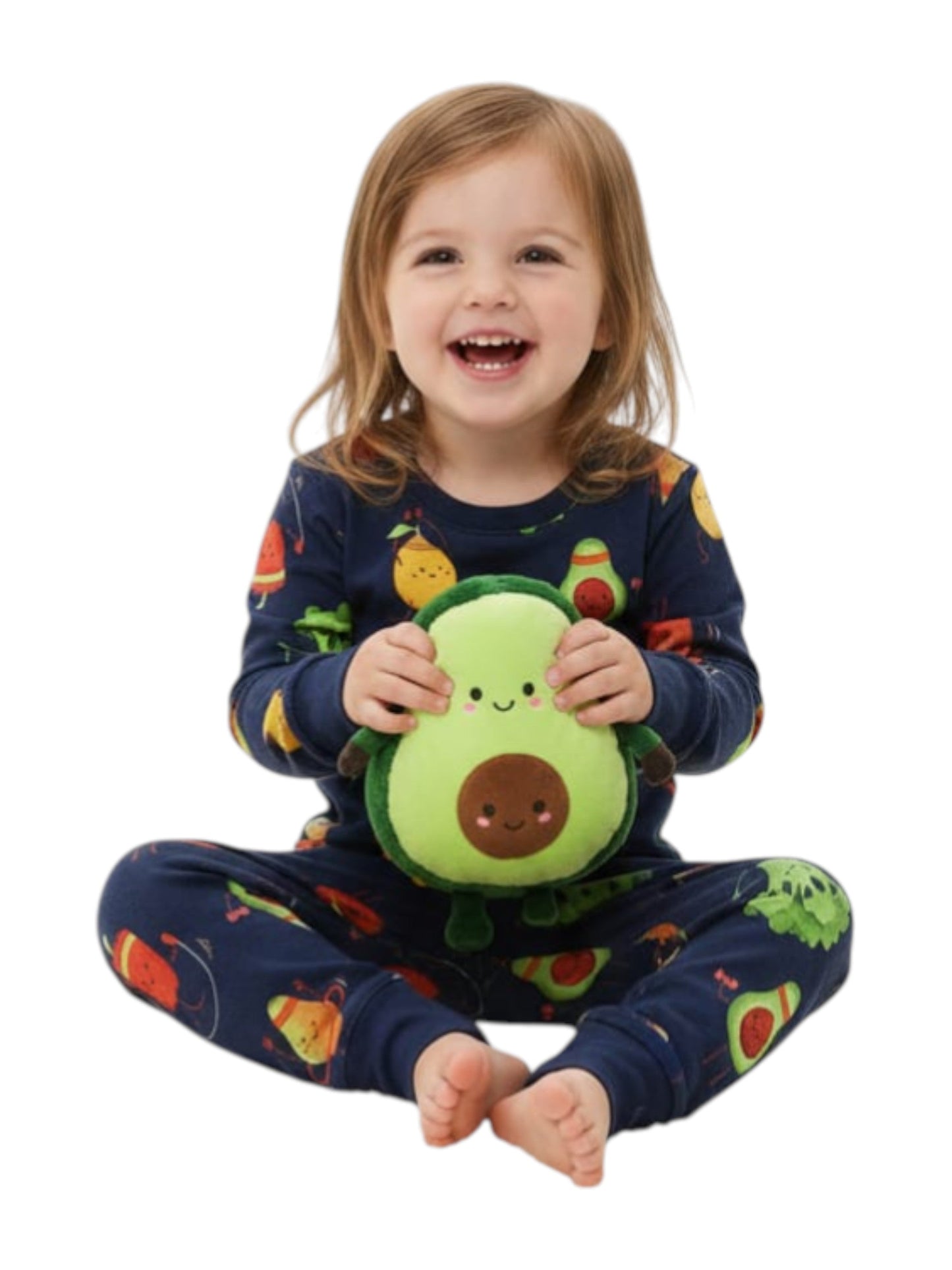 Kids Girl's Graphic Printed Pajama Set,Navy