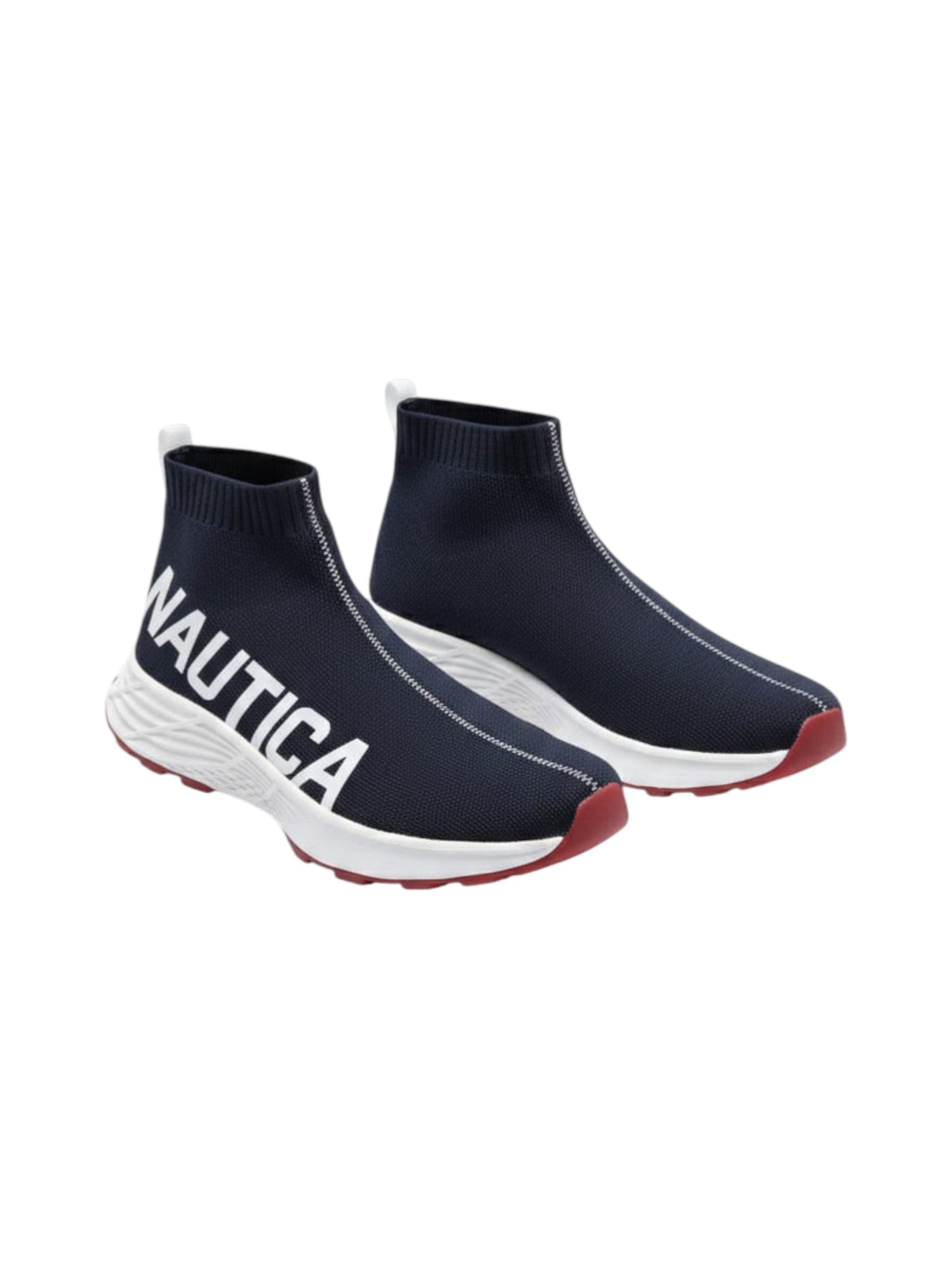 Men's Brand Logo Printed High Top Shoes,Navy
