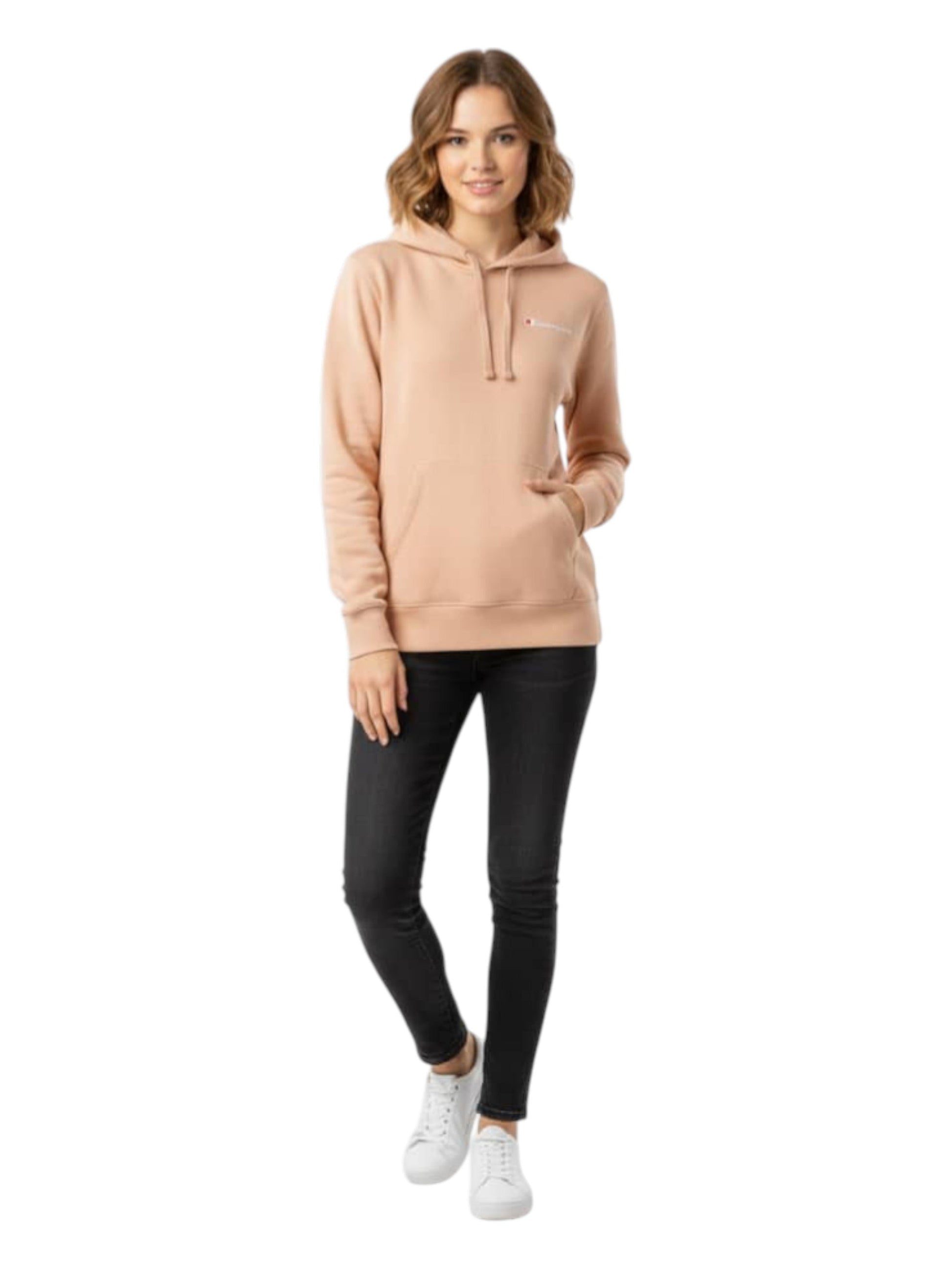Women's Plain Solid Hoodie,Beige