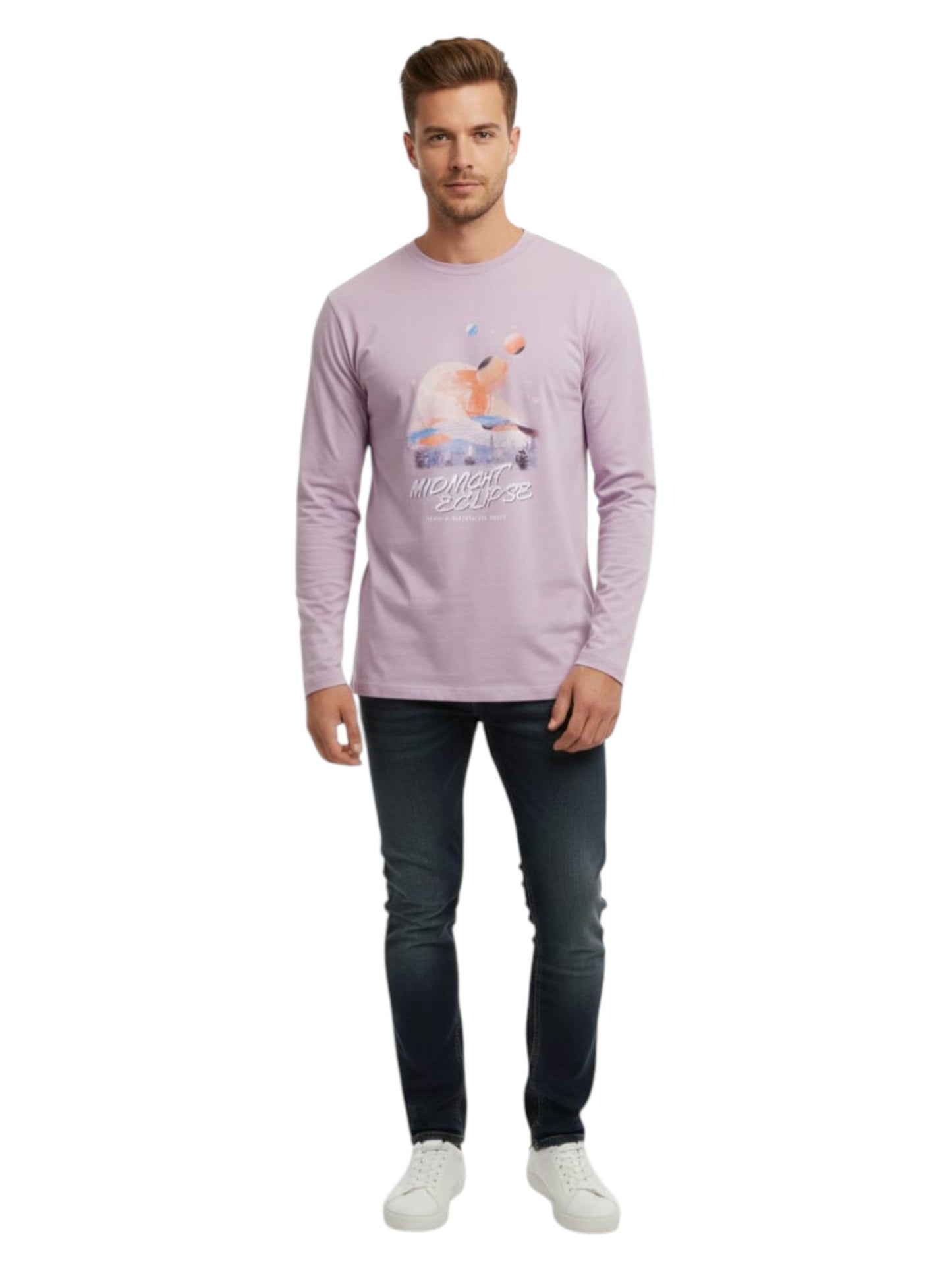 Men's Printed Top,Light Purple
