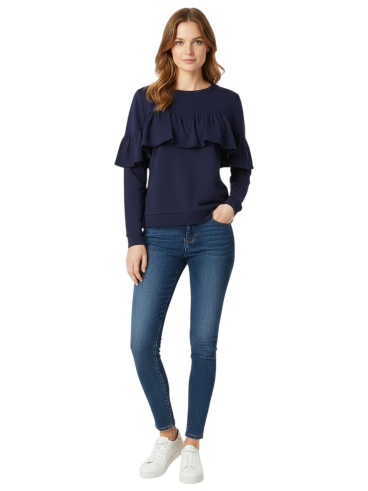 Women's Plain Solid Top,Navy
