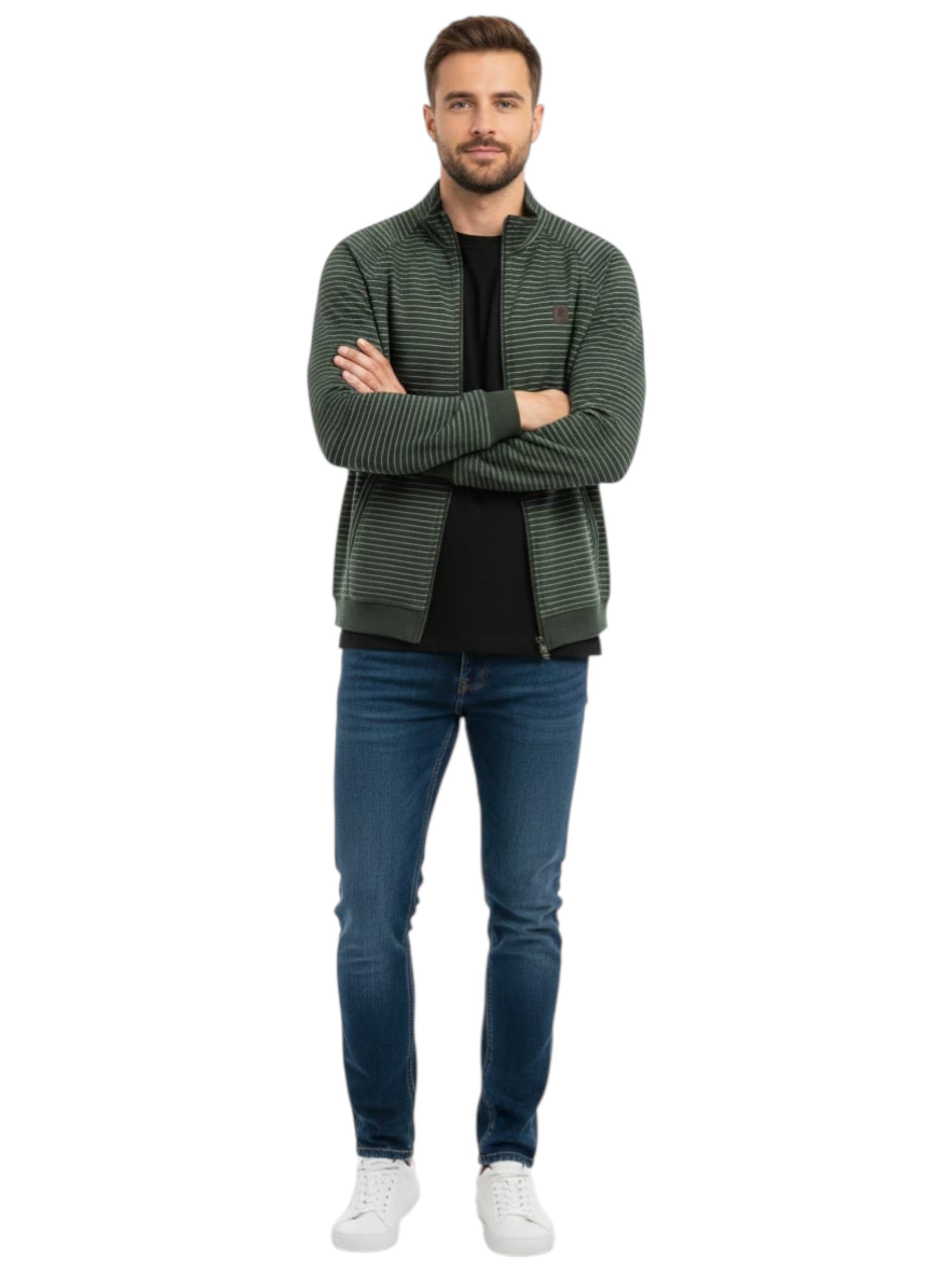 Men's Striped Sweaters,Olive