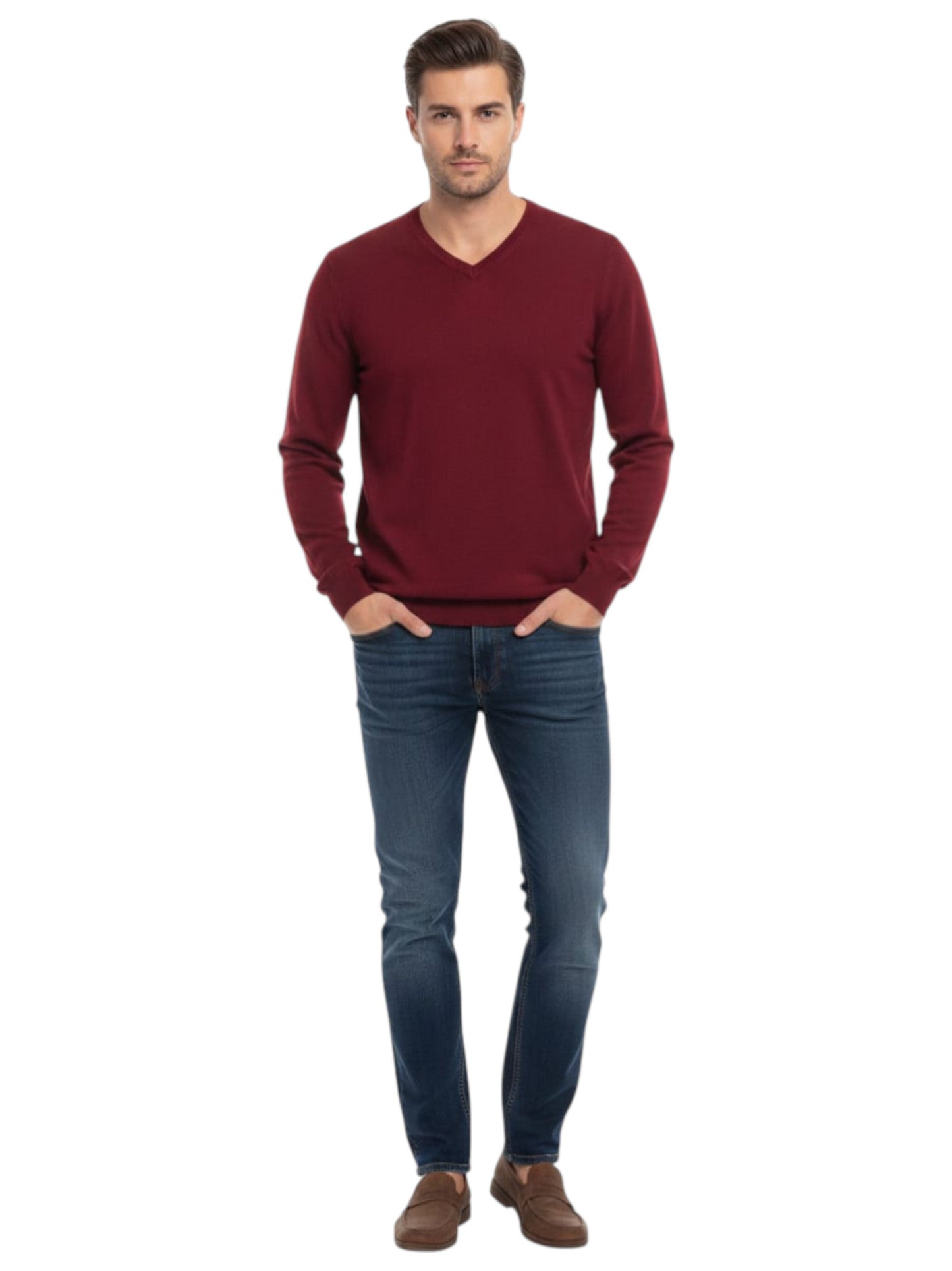 Men's Plain Solid Top,Burgundy