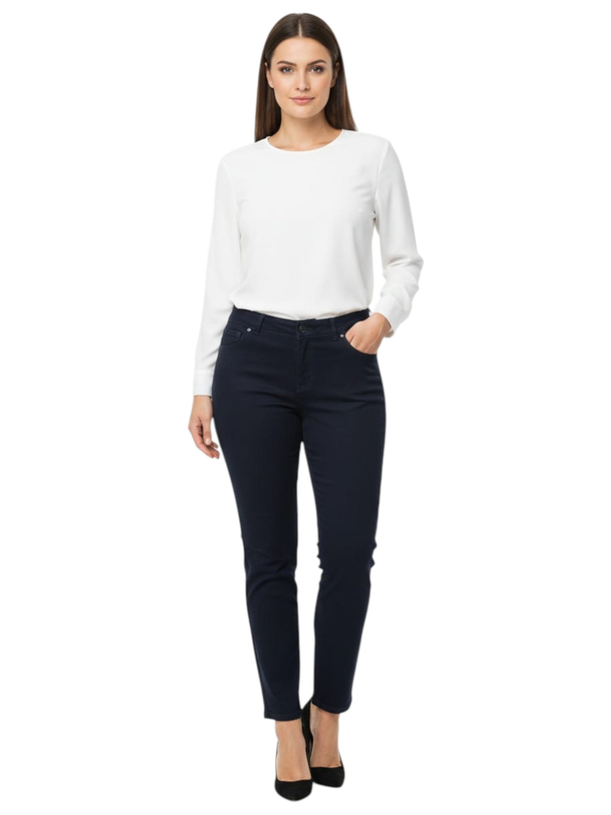 Women's Plain Solid Jeans,Navy