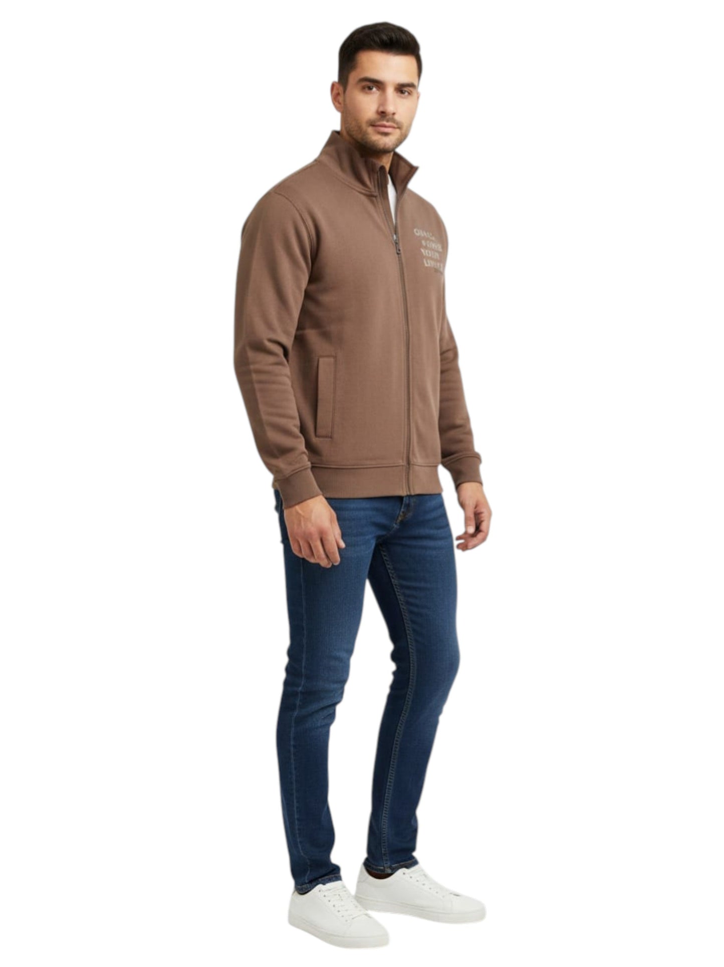 Men's Printed Jacket,Light Brown