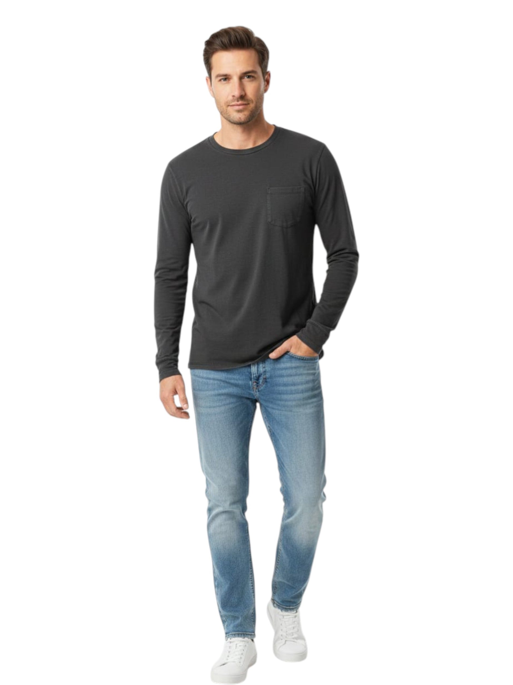 Men's Plain Solid Sweaters,Dark Grey