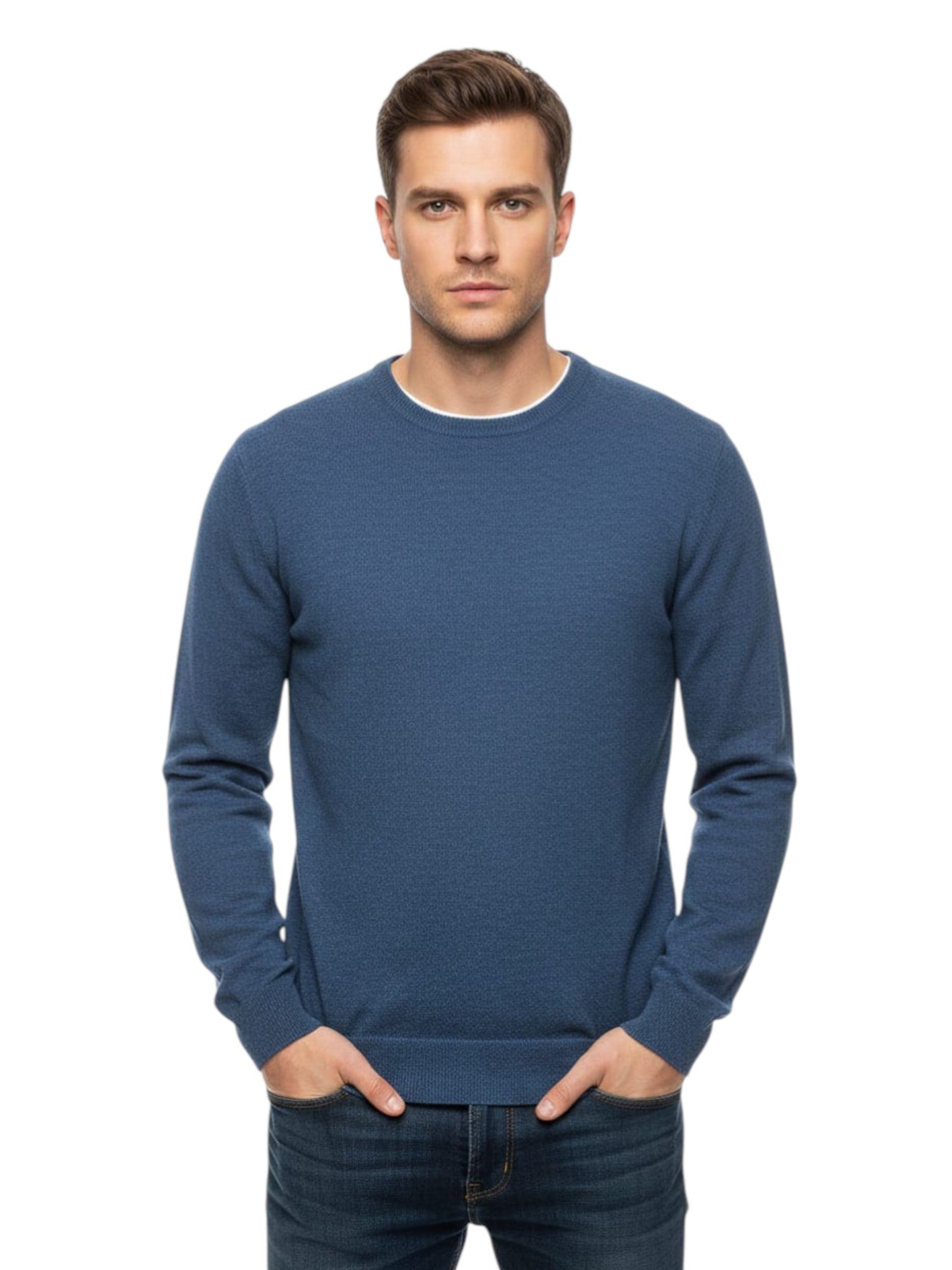 Men's Plain Solid Top,Blue