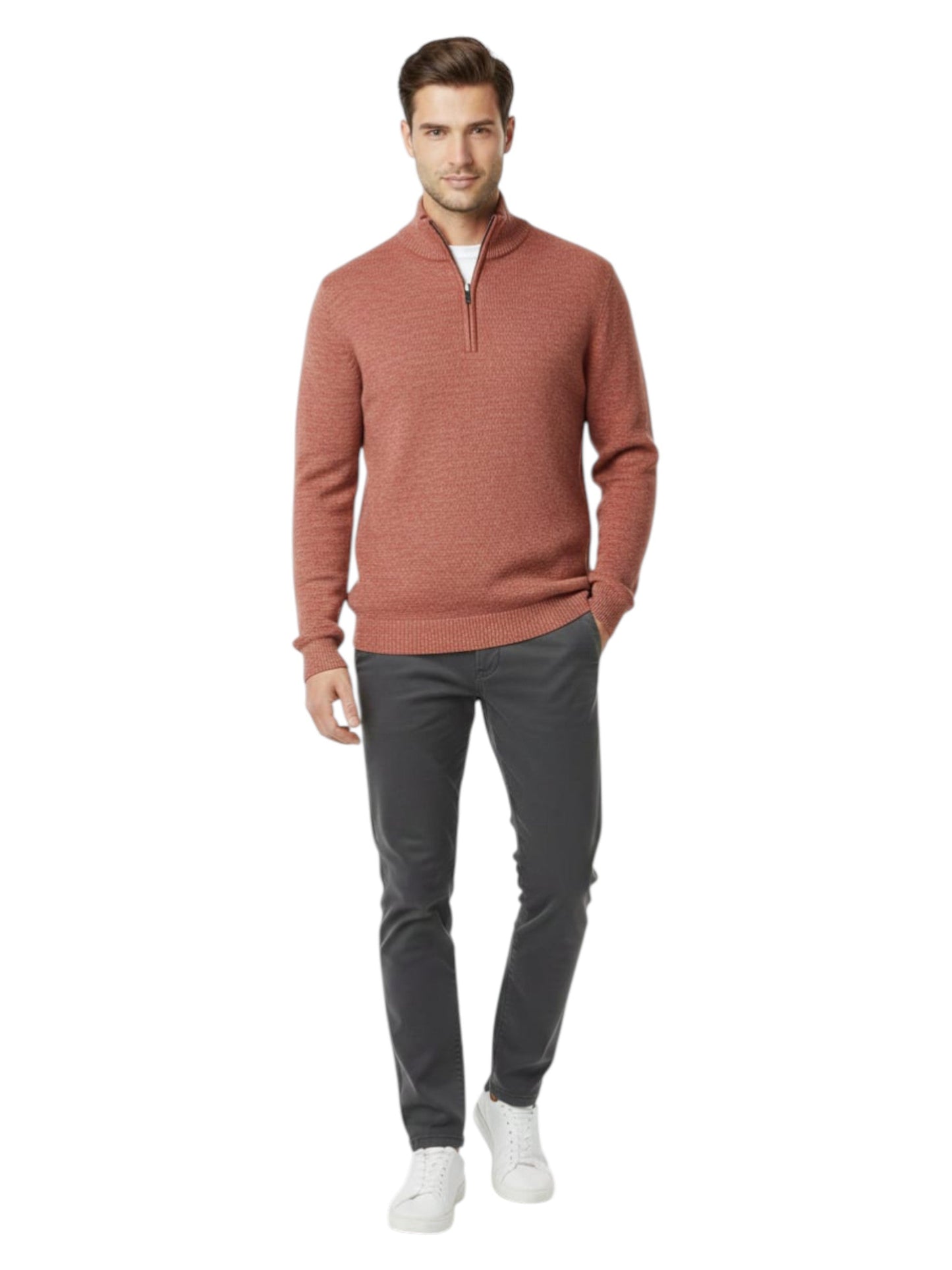 Men's Knitted Sweaters,Red/White