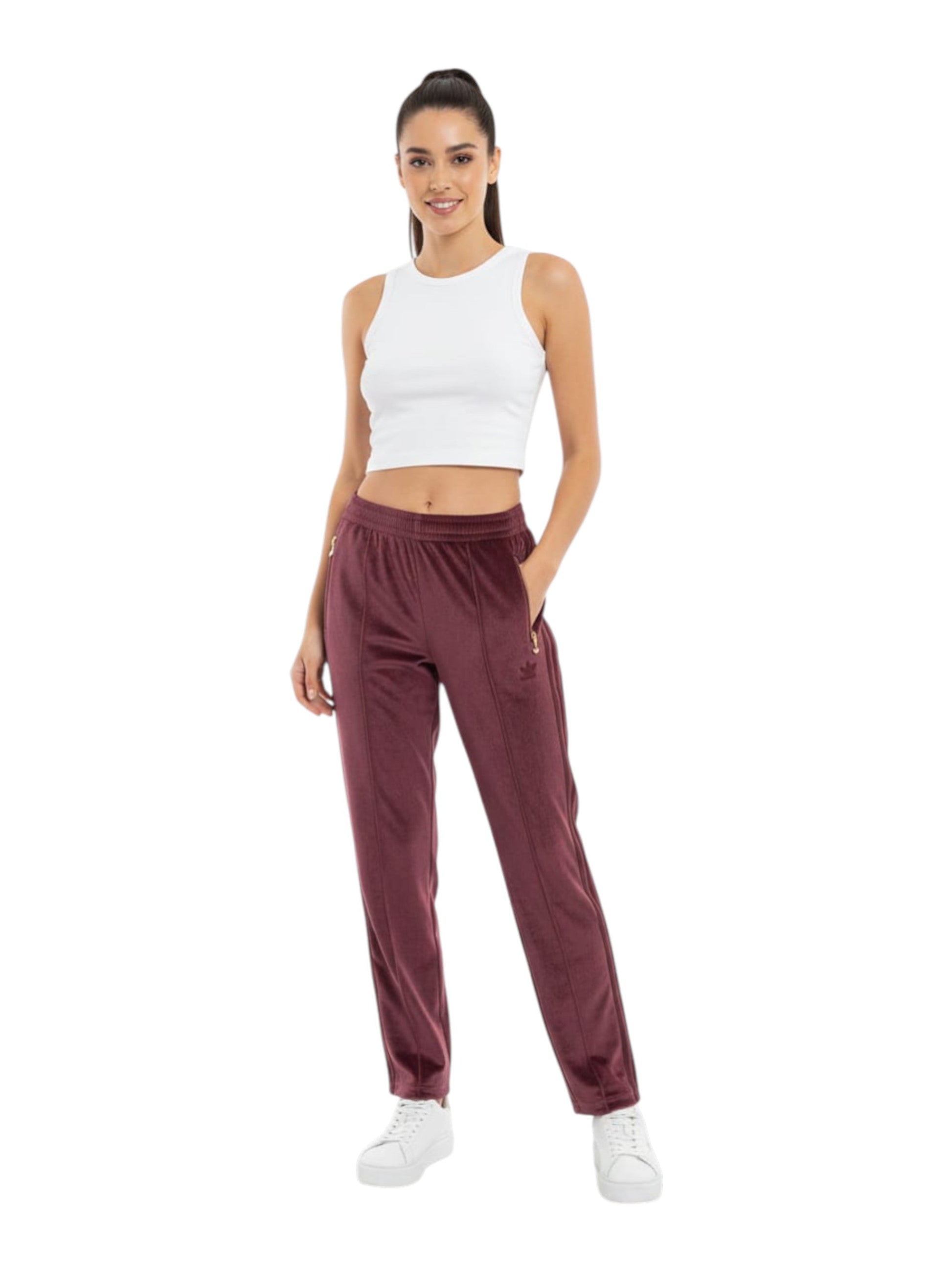 Women's Plain Velvet Pant,Dark Purple