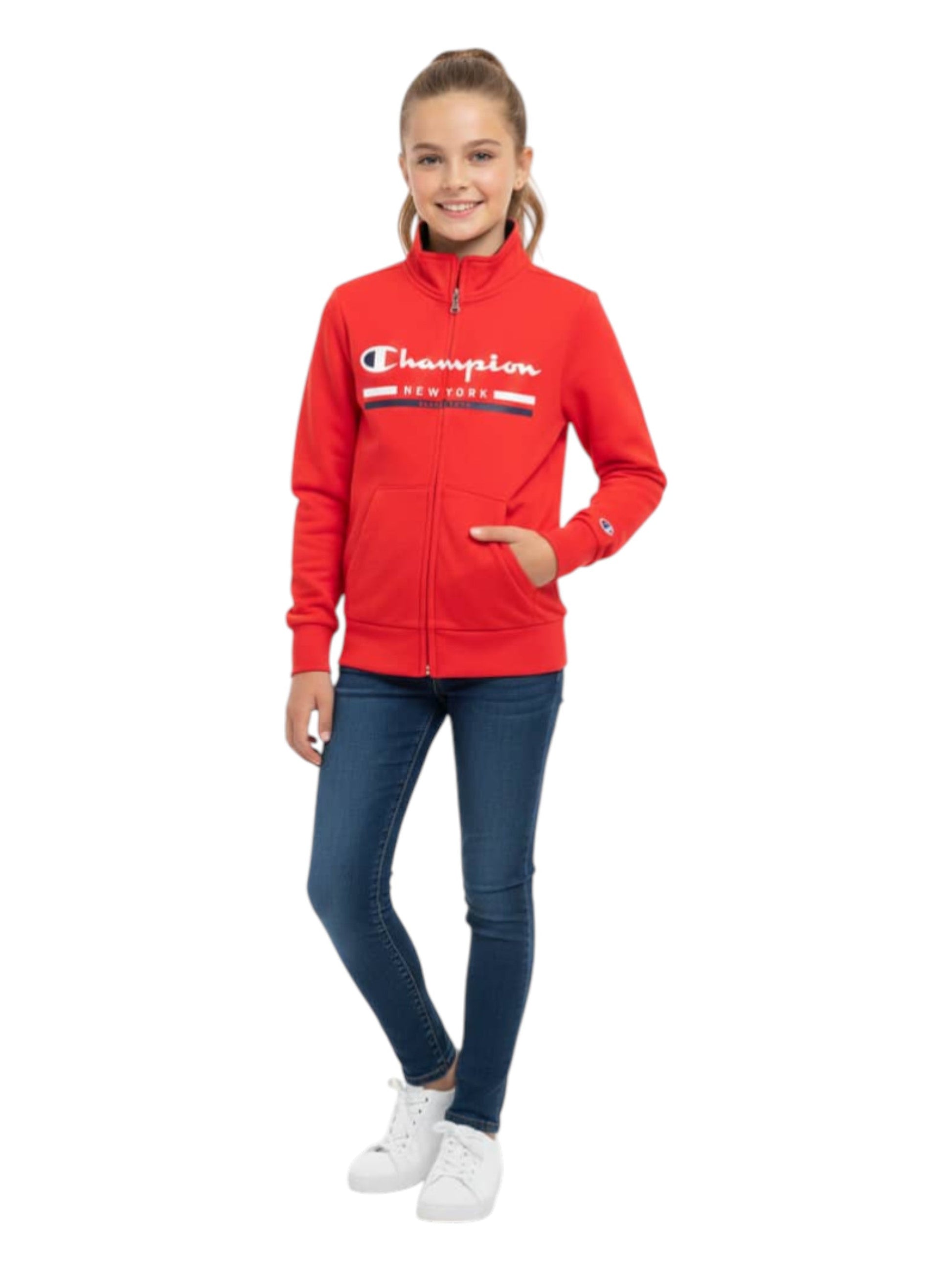Kids Girl's Brand Logo Printed Sweaters,Red