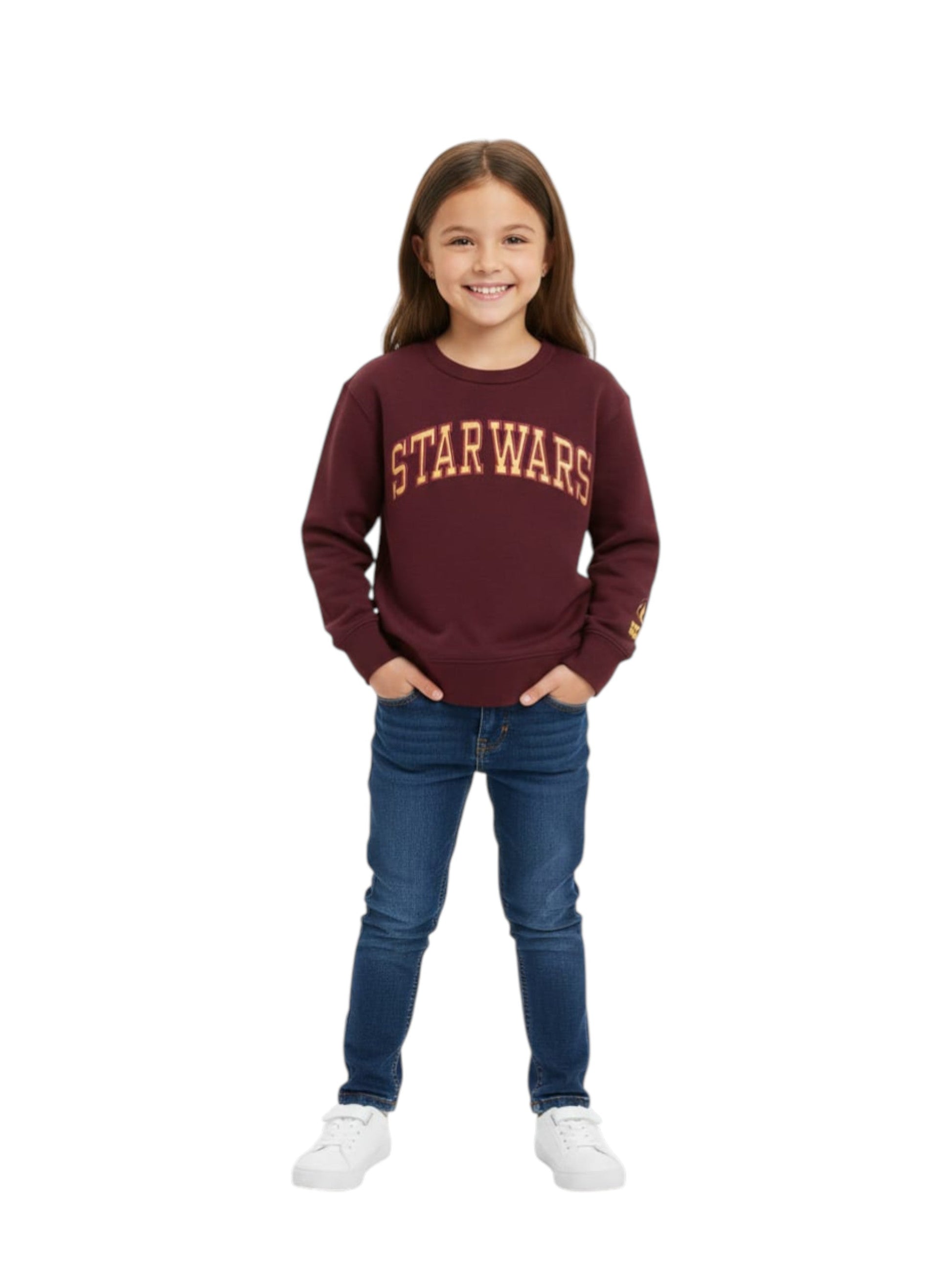 Kids Girl's Printed Sweaters,Burgundy