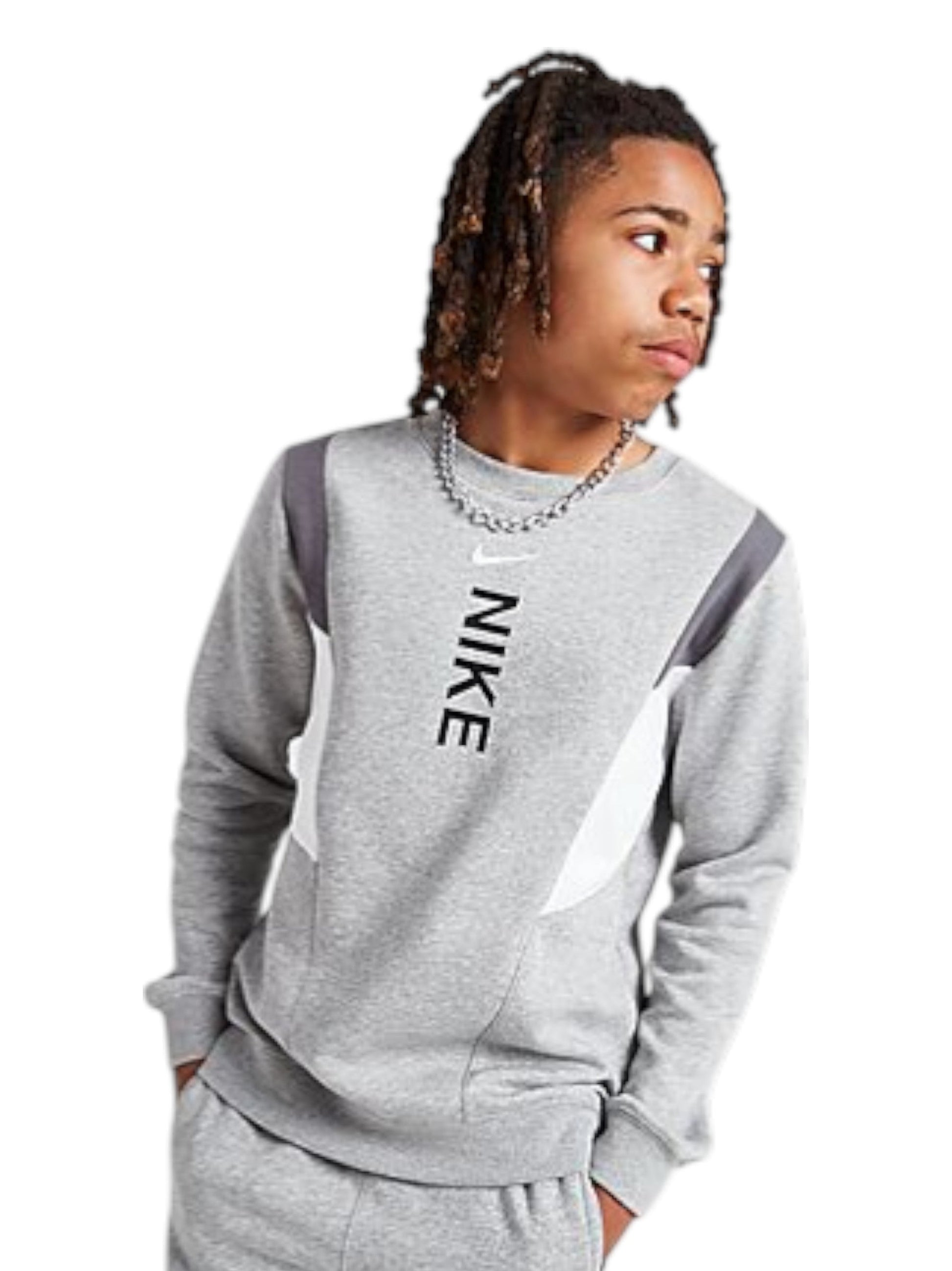 Kids Boy's Brand Logo Printed Sweaters,Light Grey