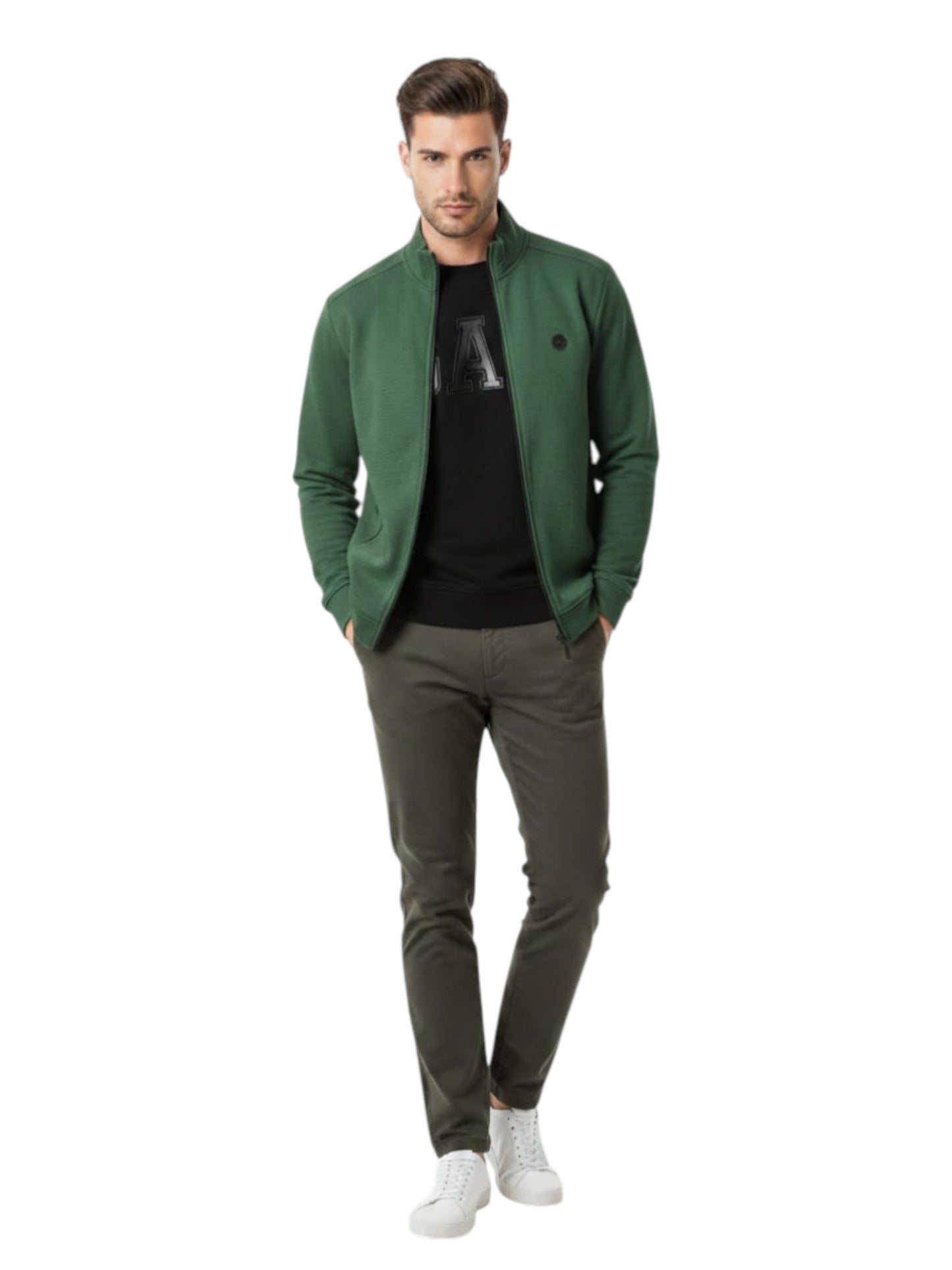 Men's Plain Solid Sweaters,Green
