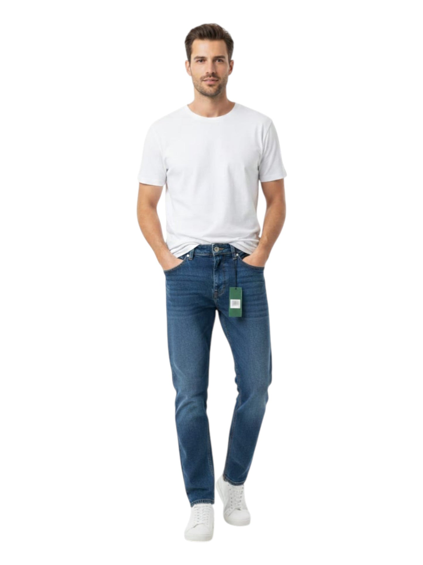 Men's Plain Solid Jeans,Blue