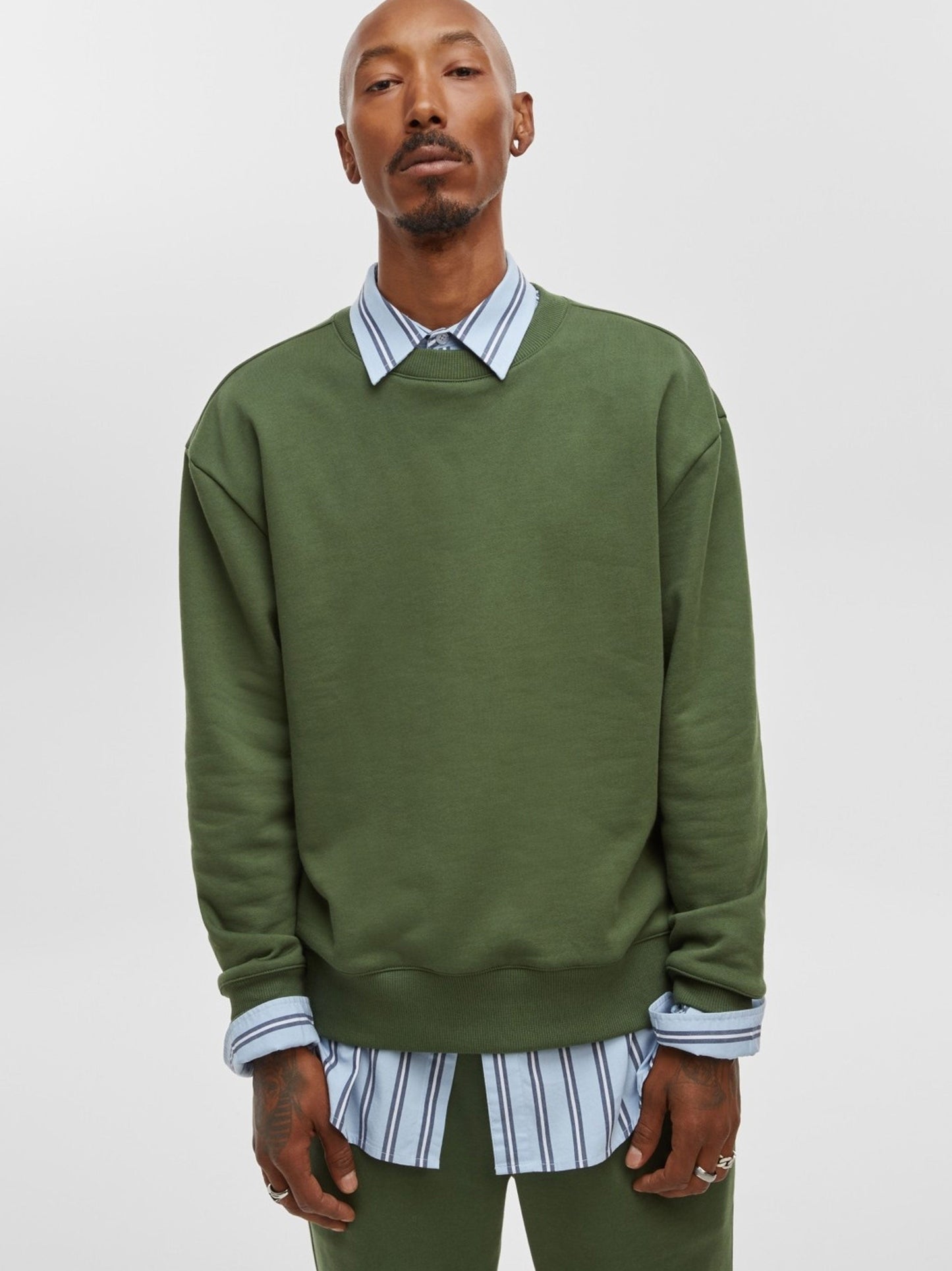 Men's Plain Solid Sweaters,Green