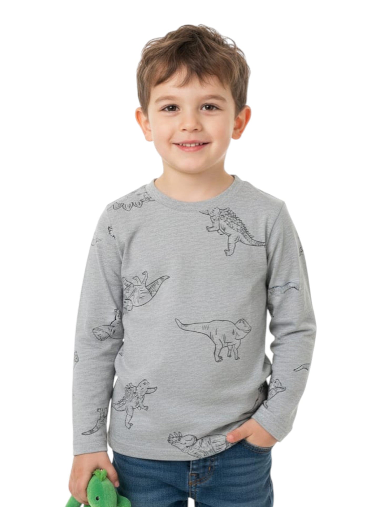 Kids Boy's Printed Top,Grey