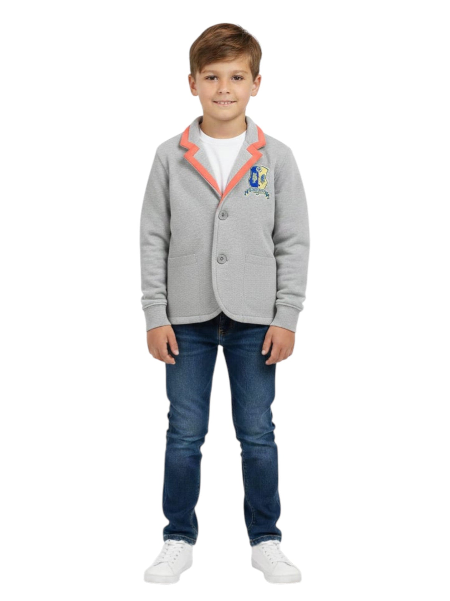 Kids Boy's Plain Jacket,Grey