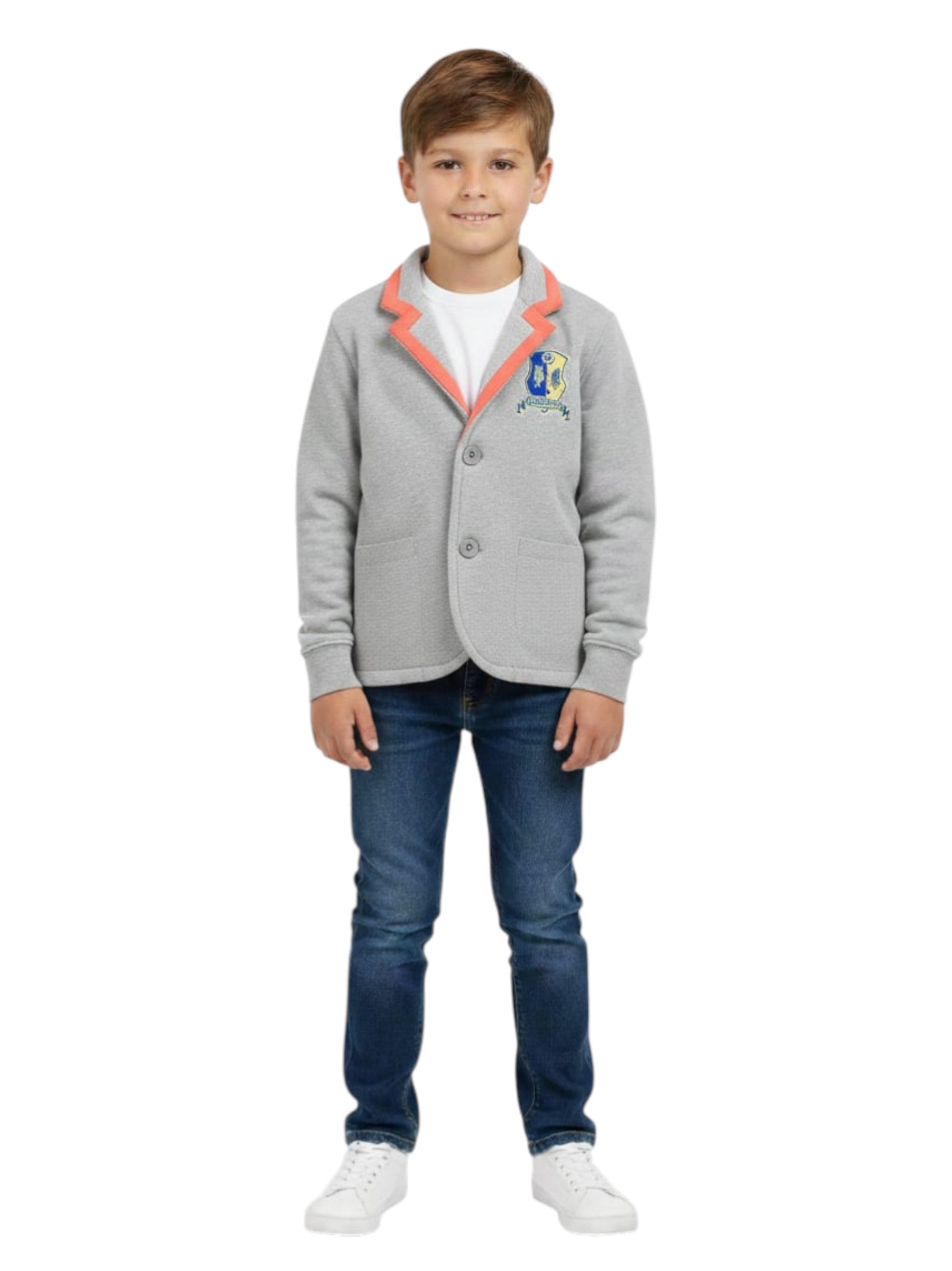 Kids Boy's Plain Jacket,Grey