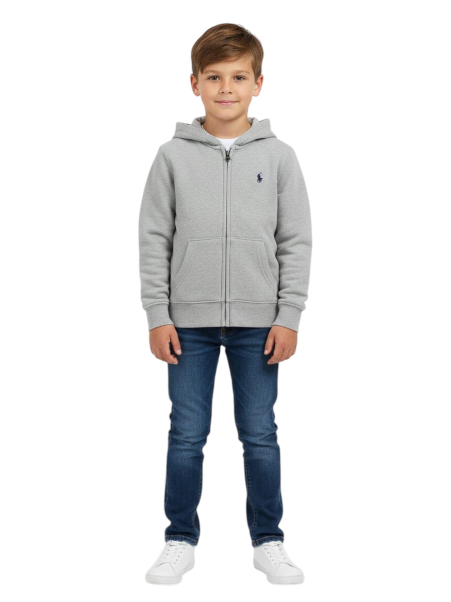 Kids Boy's Plain Solid Hoodie,Grey