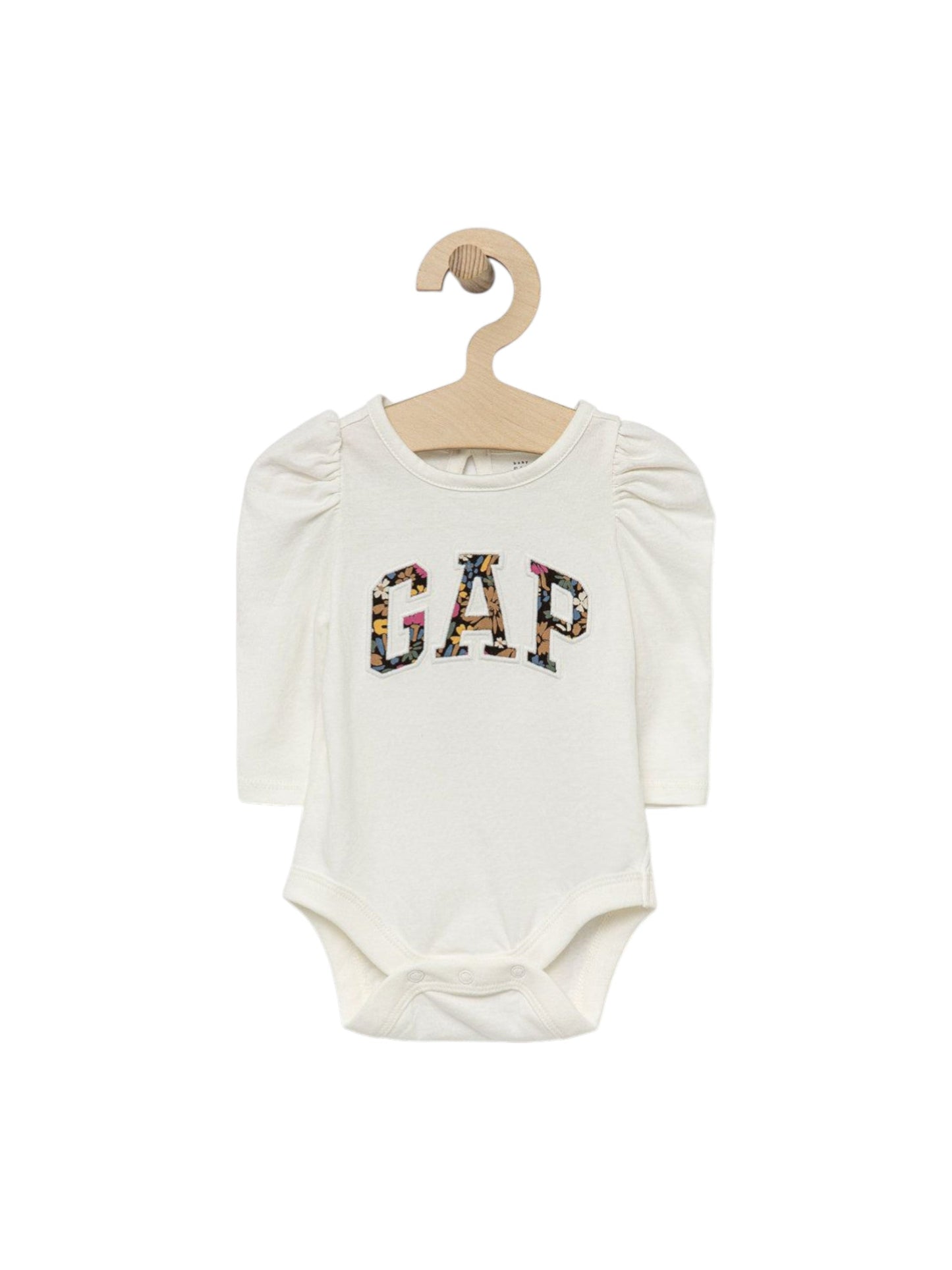 Kids Girl's Brand Logo Printed Bodysuit,White