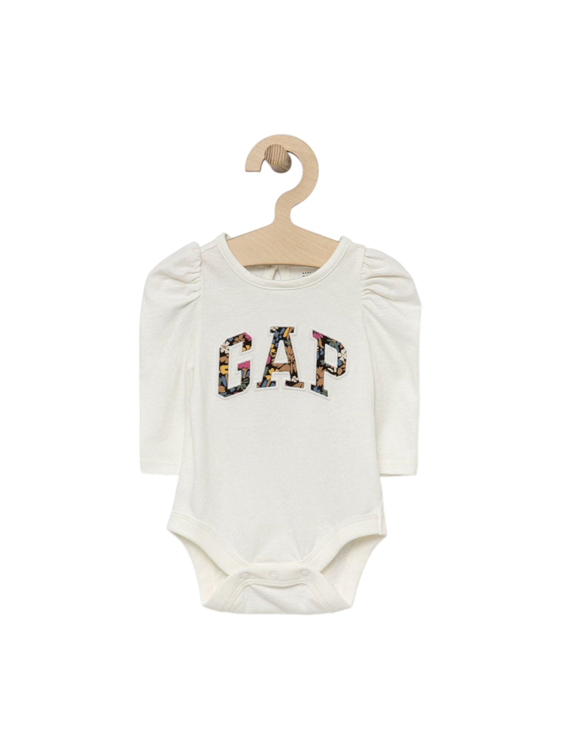 Kids Girl's Brand Logo Printed Bodysuit,White